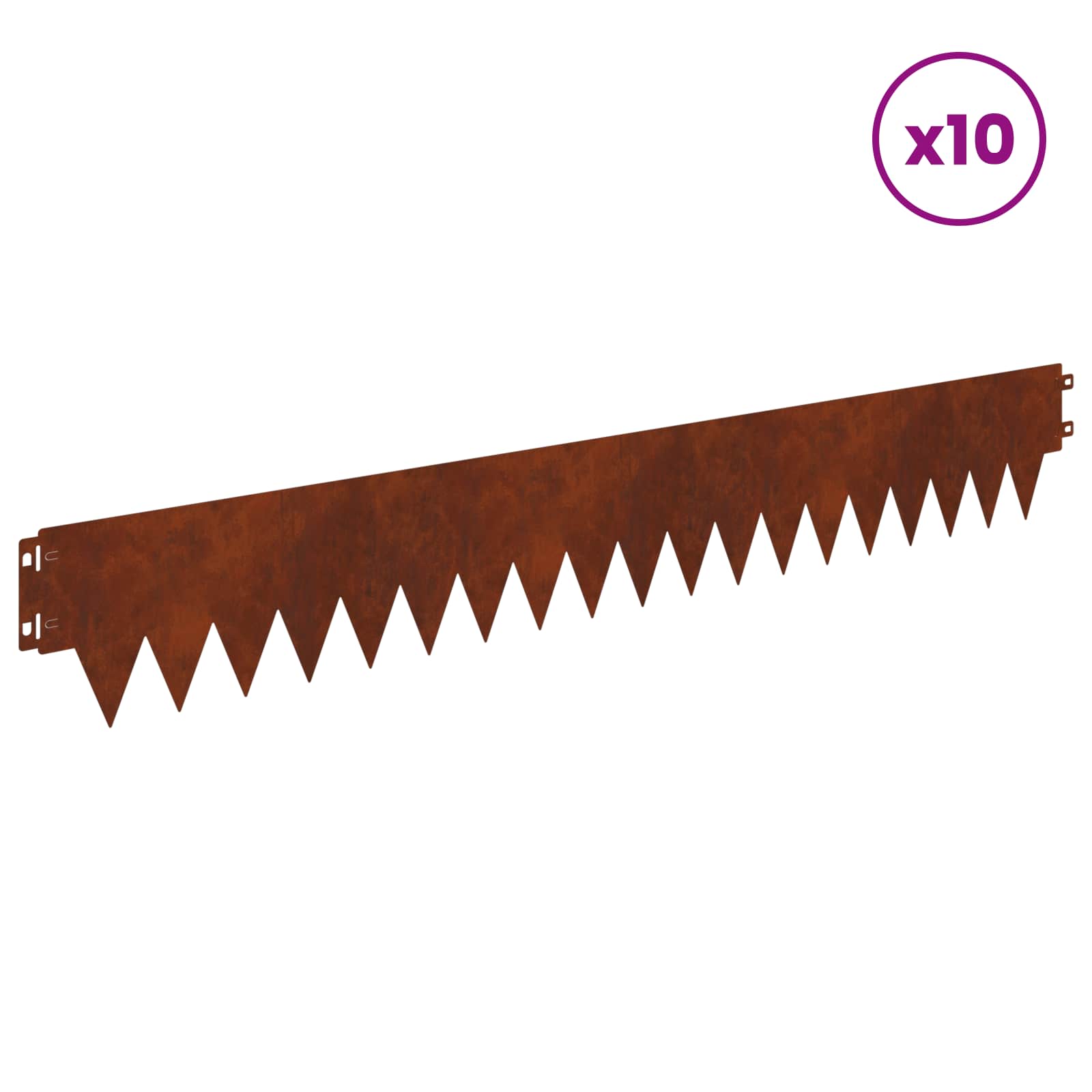Ograda oko Travnjaka 10 pcs 103 x 15 cm metal Rđa