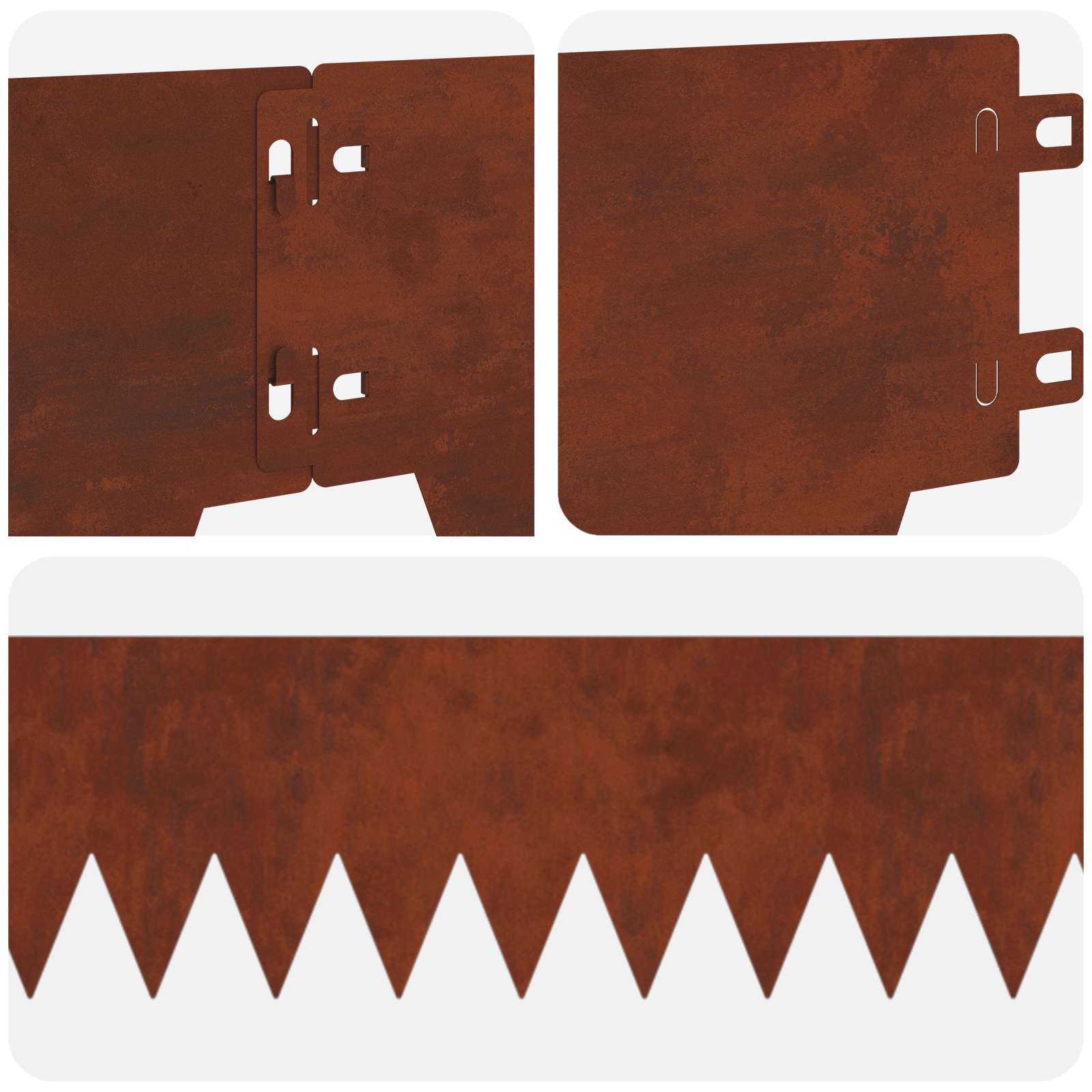 Ograda oko Travnjaka 20 pcs 103 x 15 cm metal Rđa