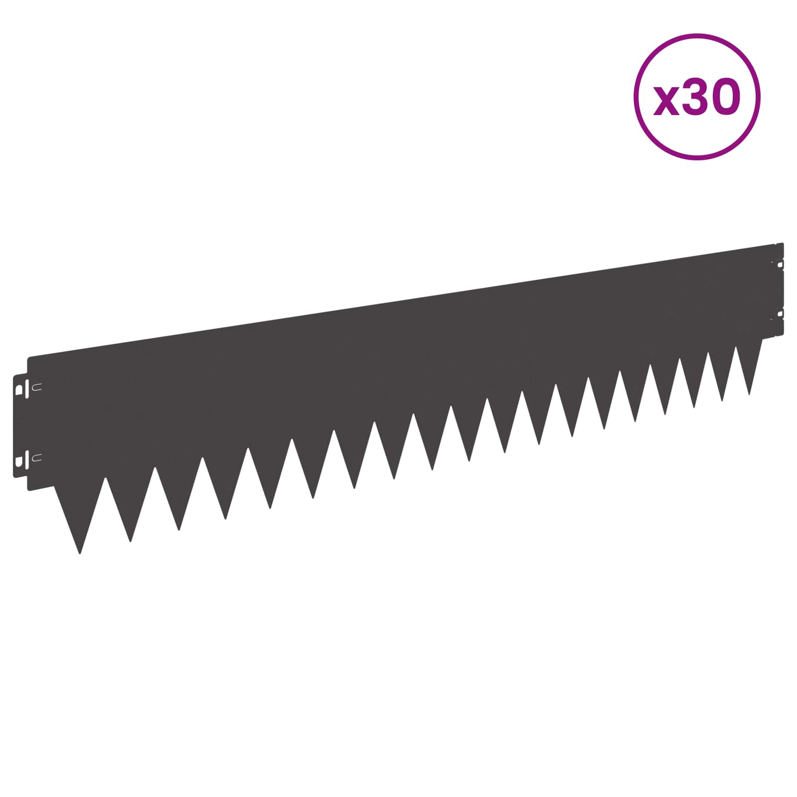Ograda oko Travnjaka 30 pcs 103 x 20 cm metal Crna