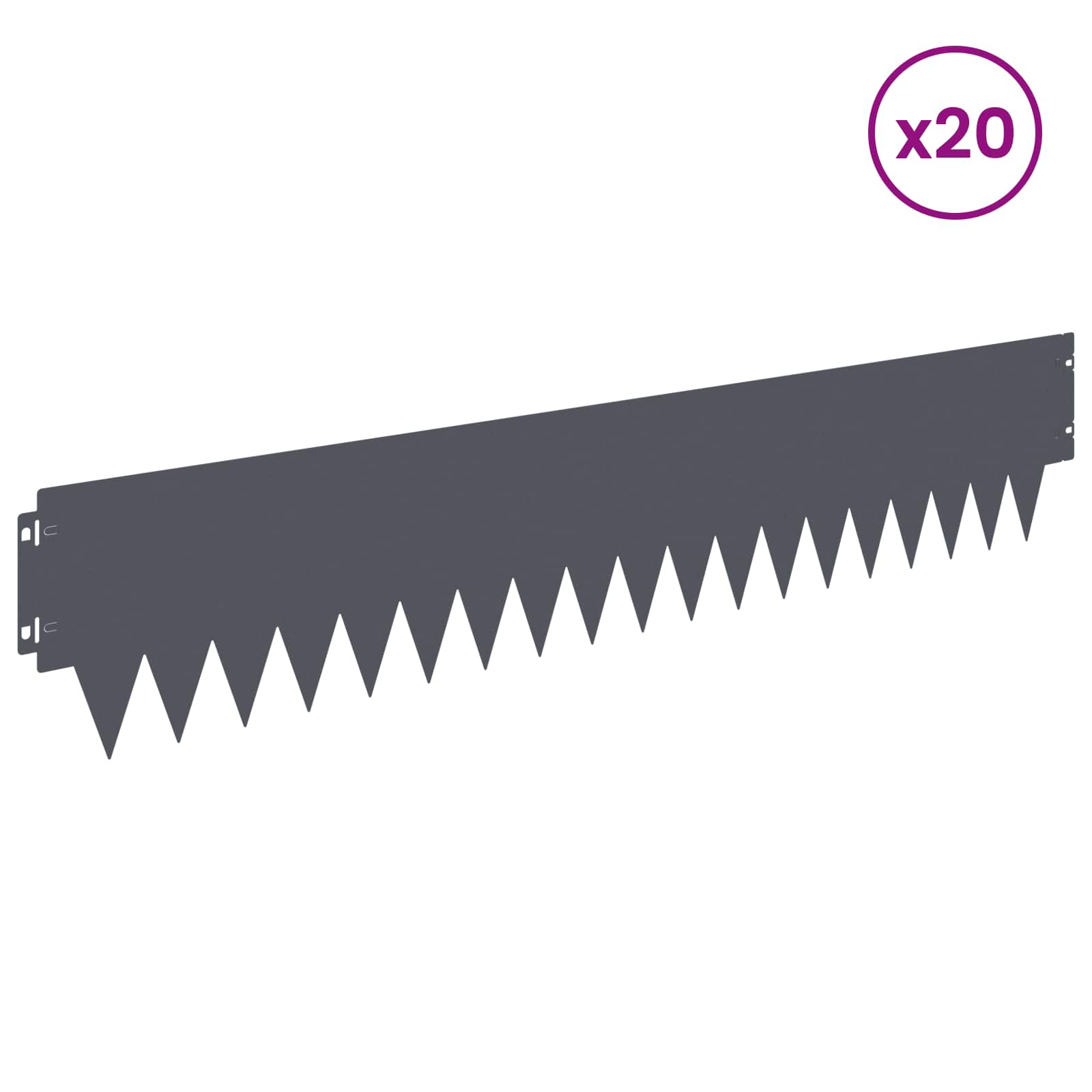 Ograda oko Travnjaka 20 pcs 103 x 20 cm metal Antracit