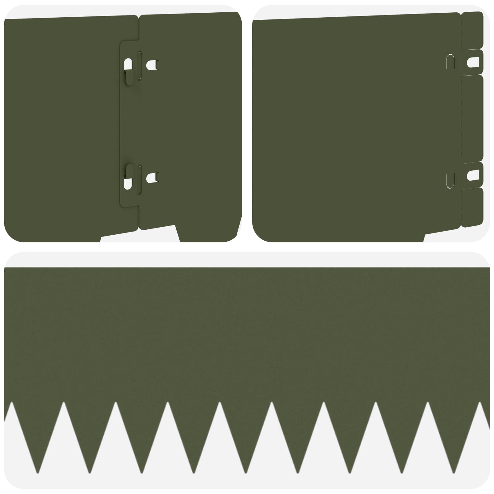 Ograda oko Travnjaka 20 pcs 103 x 20 cm metal Maslinastozelena