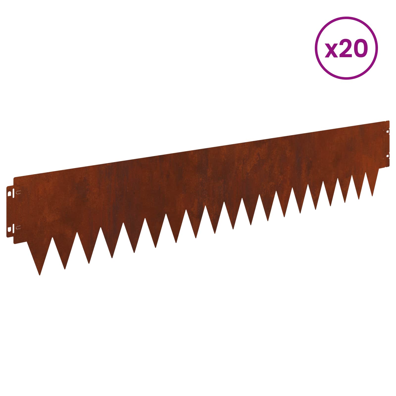 Ograda oko Travnjaka 20 pcs 103 x 20 cm metal Rđa
