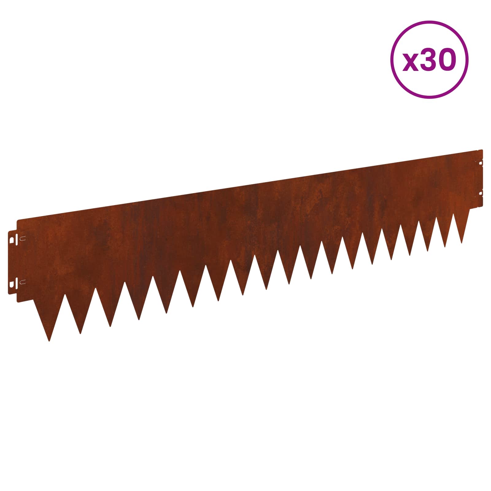 Ograda oko Travnjaka 30 pcs 103 x 20 cm metal Rđa