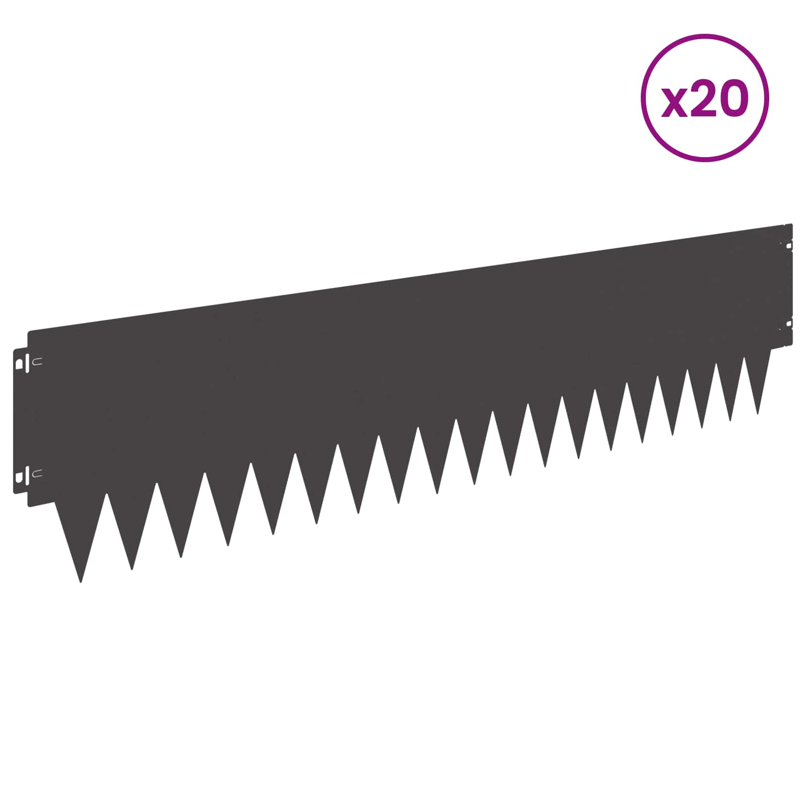 Ograda oko Travnjaka 20 pcs 103 x 25 cm metal Crna