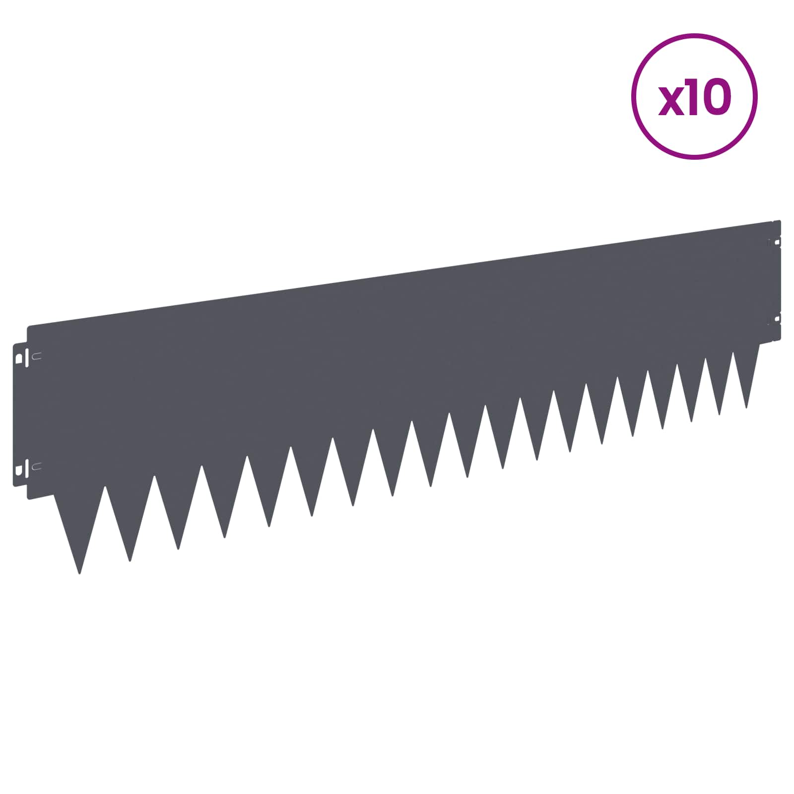 Ograda oko Travnjaka 10 pcs 103 x 25 cm metal Antracit