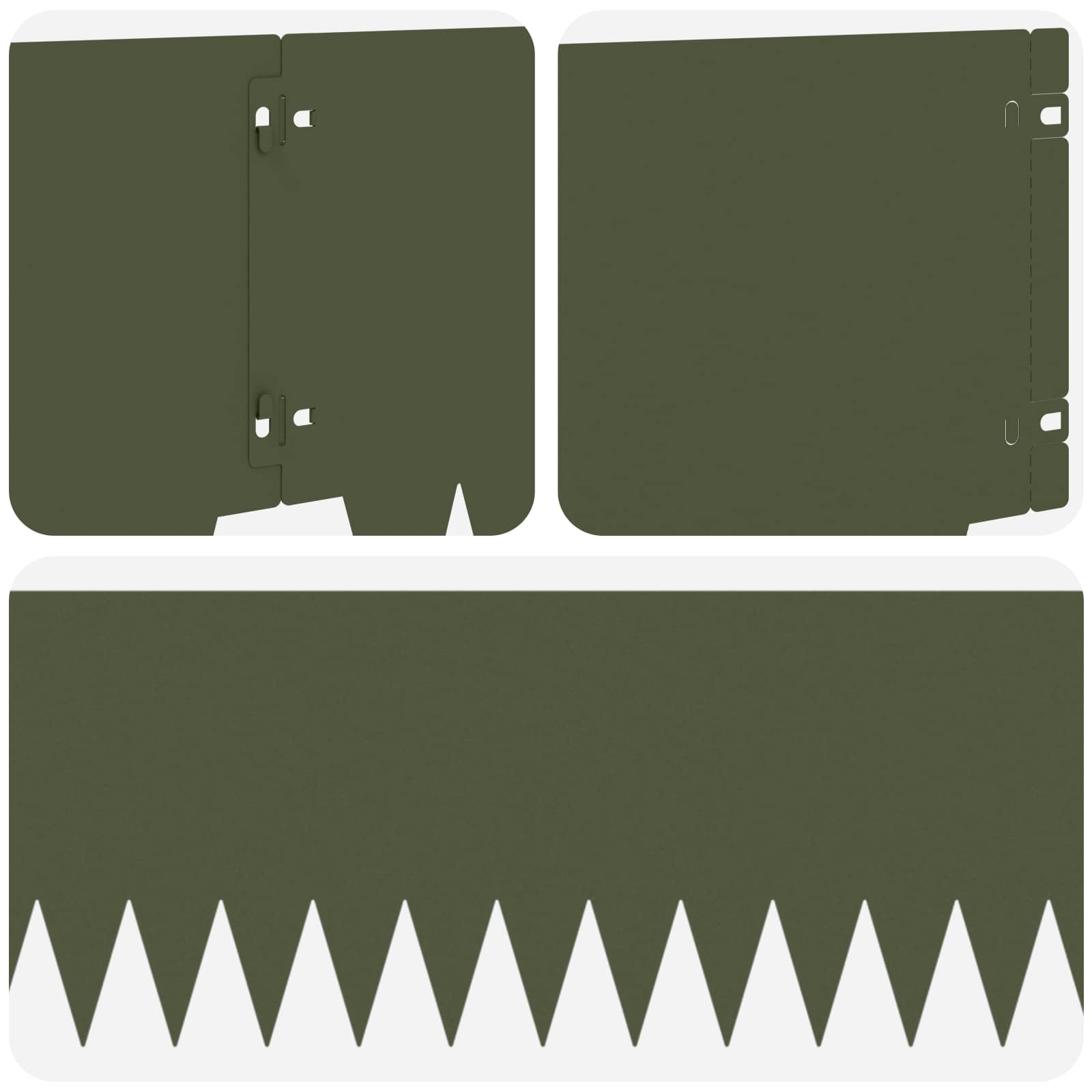 Ograda oko Travnjaka 10 pcs 103 x 25 cm metal Maslinastozelena
