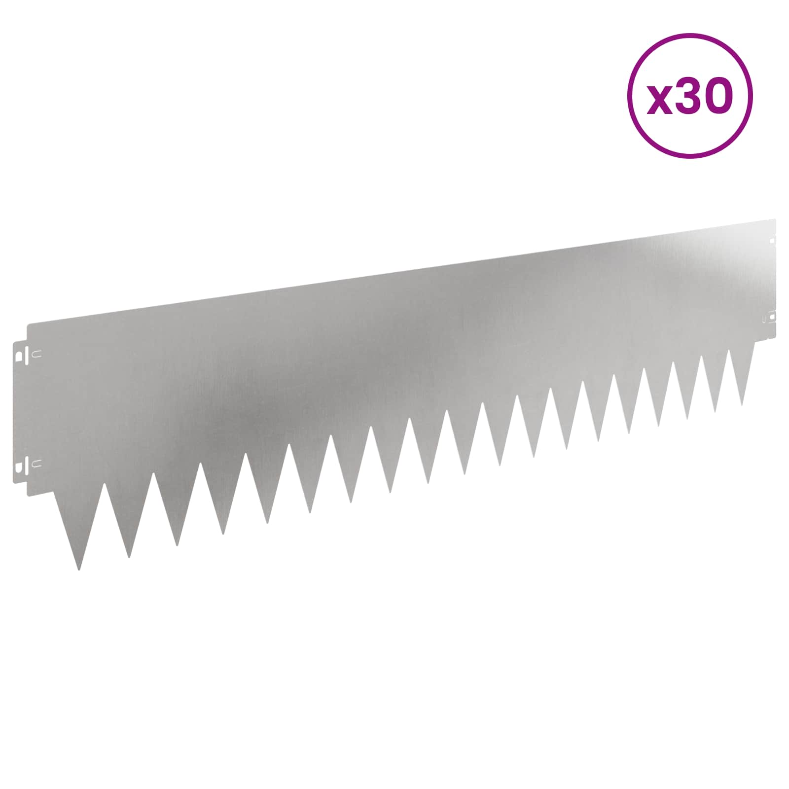 Ograda oko Travnjaka 30 pcs 103 x 25 cm metal Srebrna