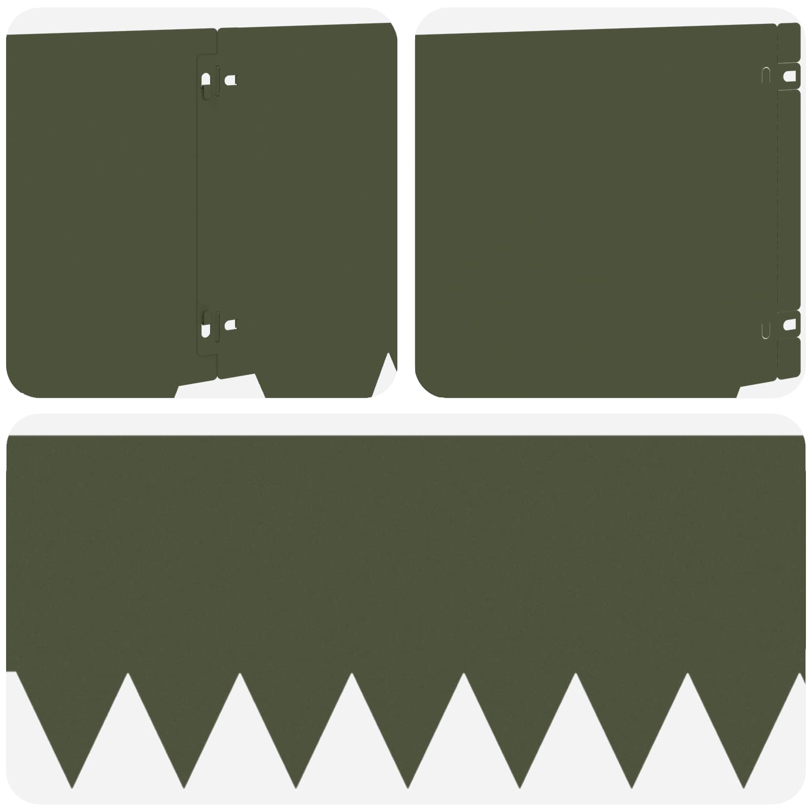 Ograda oko Travnjaka 20 pcs 103 x 30 cm metal Maslinastozelena