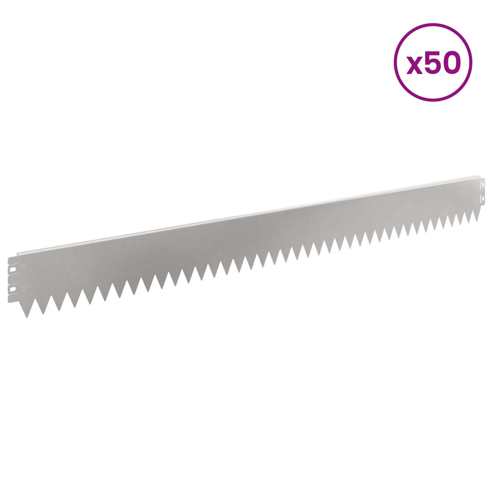 Ograda oko Travnjaka 50 pcs 103 x 10 cm Čelik Srebrna