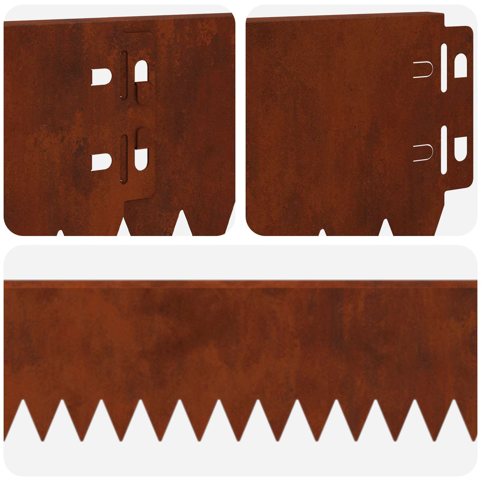 Ograda oko Travnjaka 50 pcs 103 x 10 cm Čelik Rđa