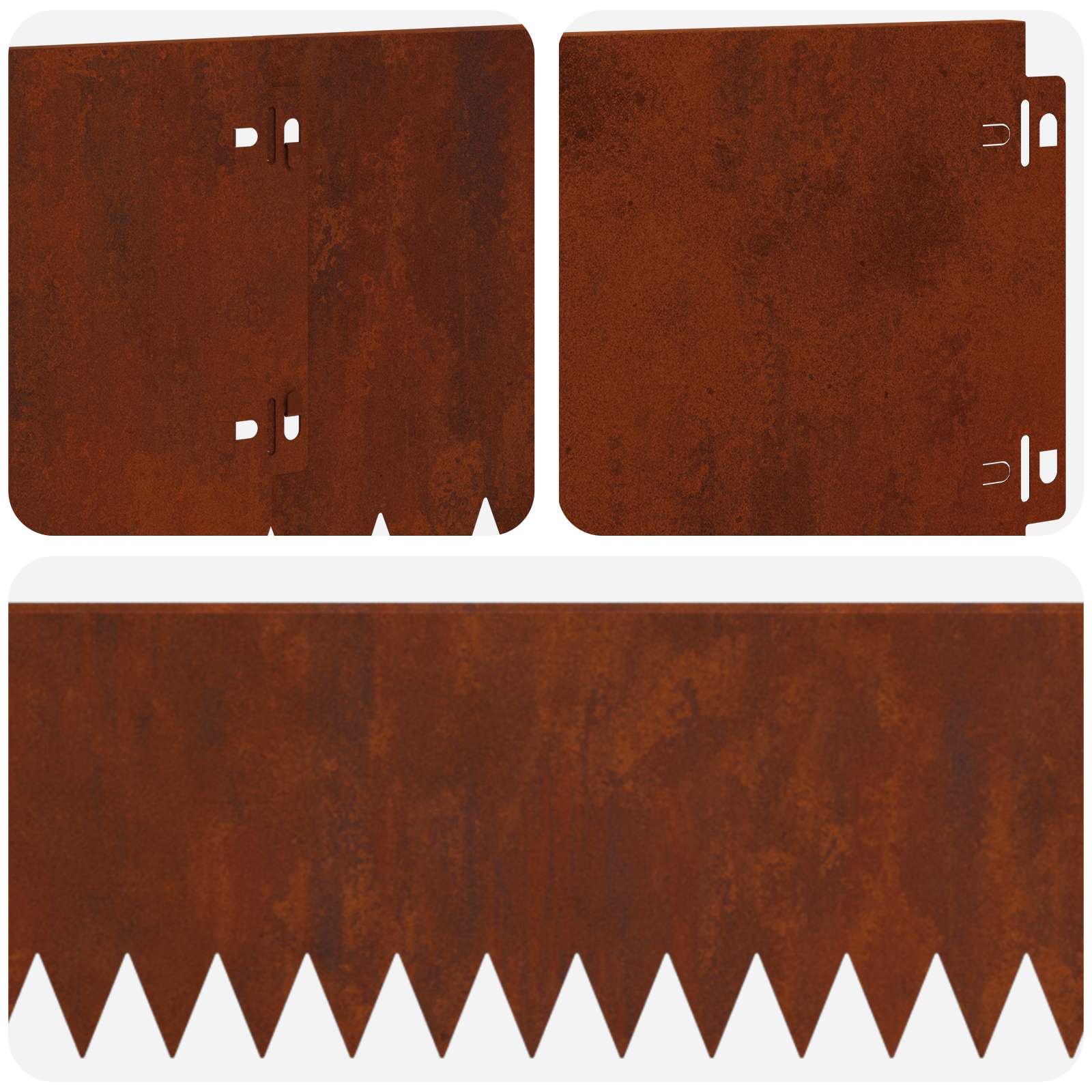 Ograda oko Travnjaka 10 pcs 103 x 20 cm Čelik Rđa