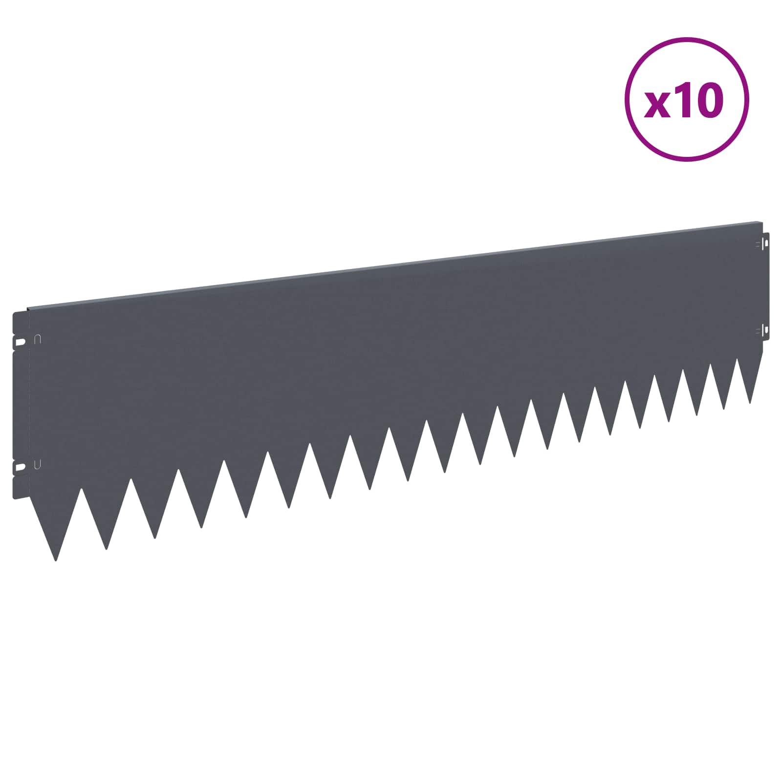 Ograda oko Travnjaka 10 pcs 103 x 25 cm Čelik Antracit