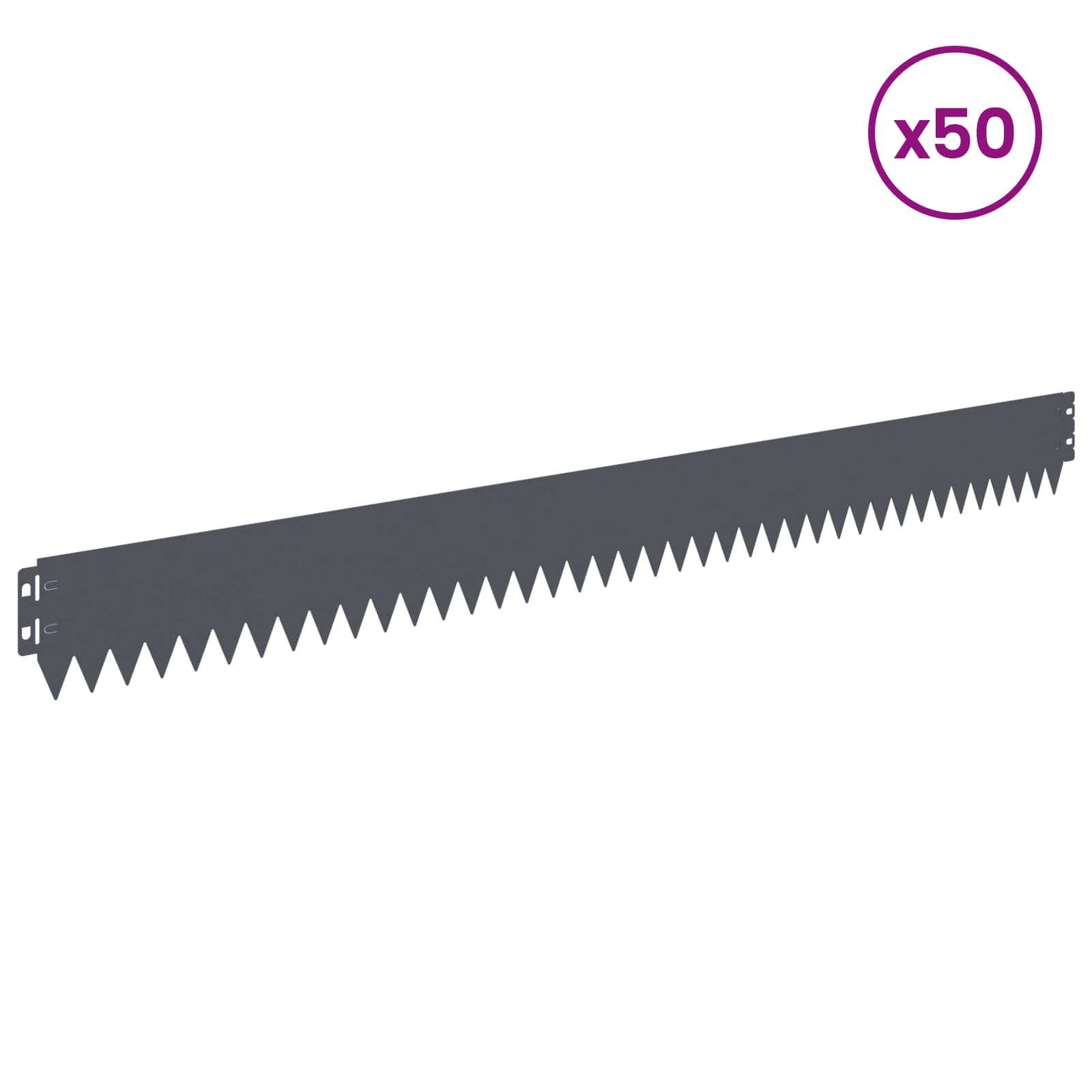 Ograda oko Travnjaka 50 pcs 103 x 10 cm Čelik Antracit