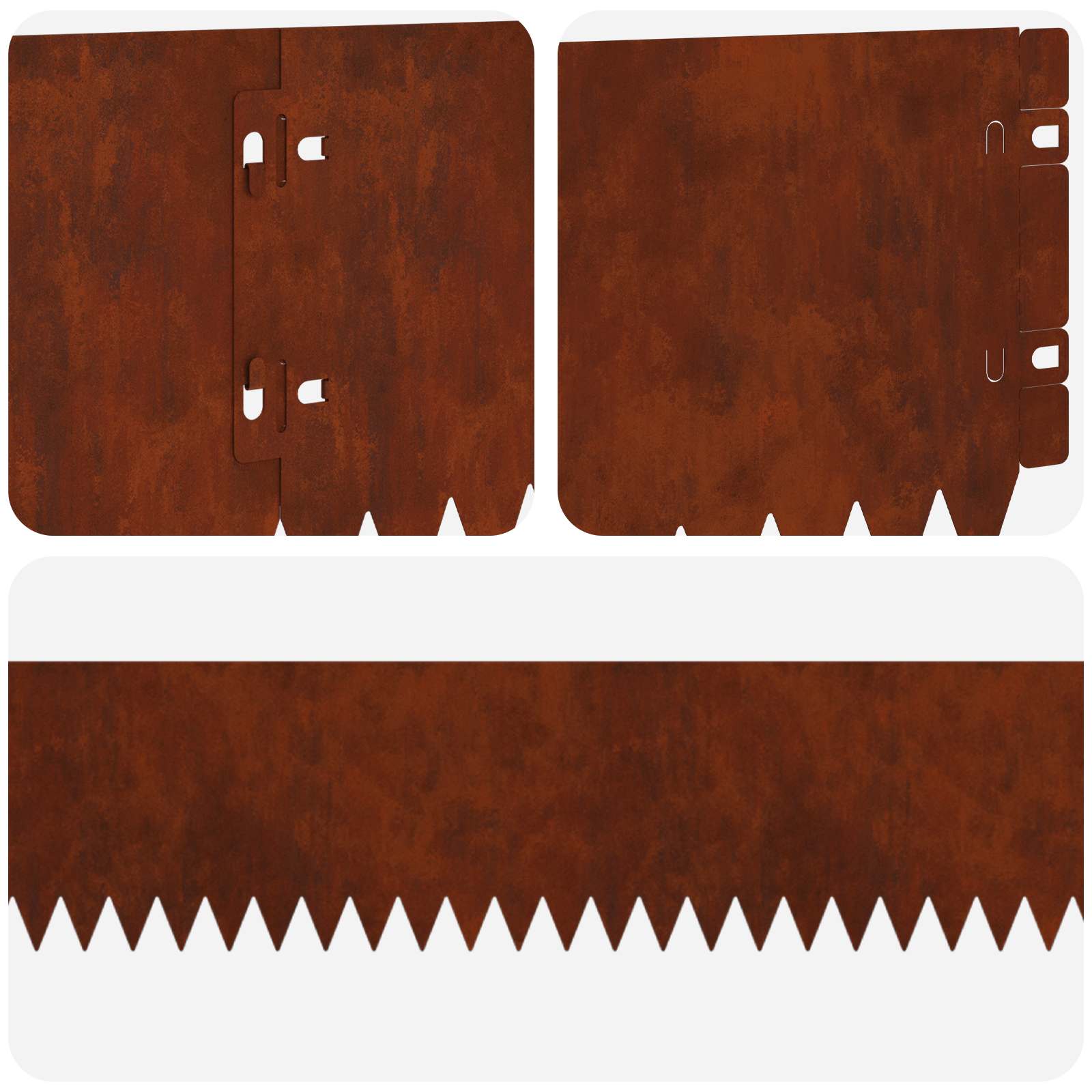 Ograda oko Travnjaka 30 pcs 103 x 15 cm Čelik Rđa