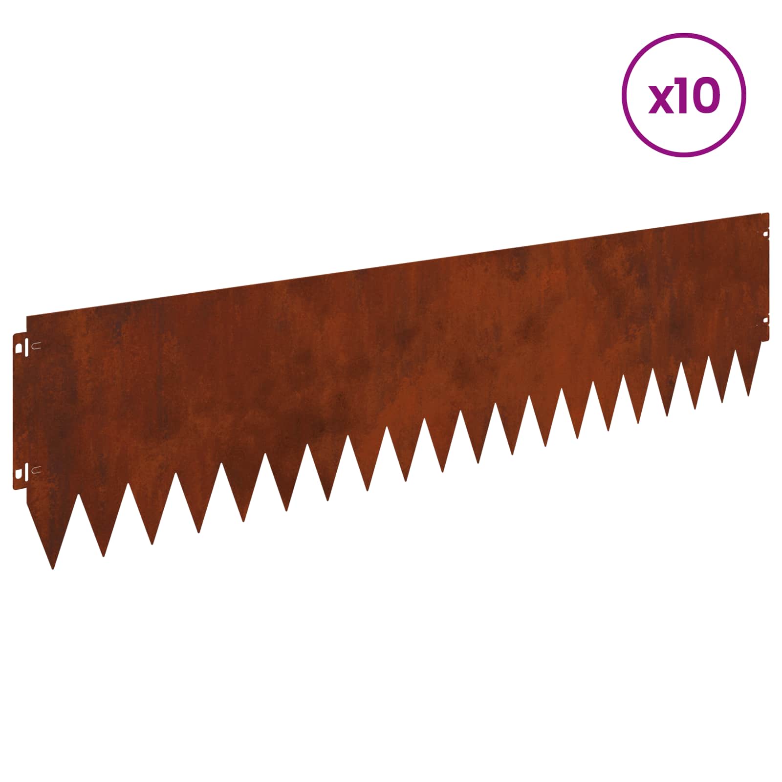 Ograda oko Travnjaka 10 pcs 103 x 25 cm Čelik Rđa