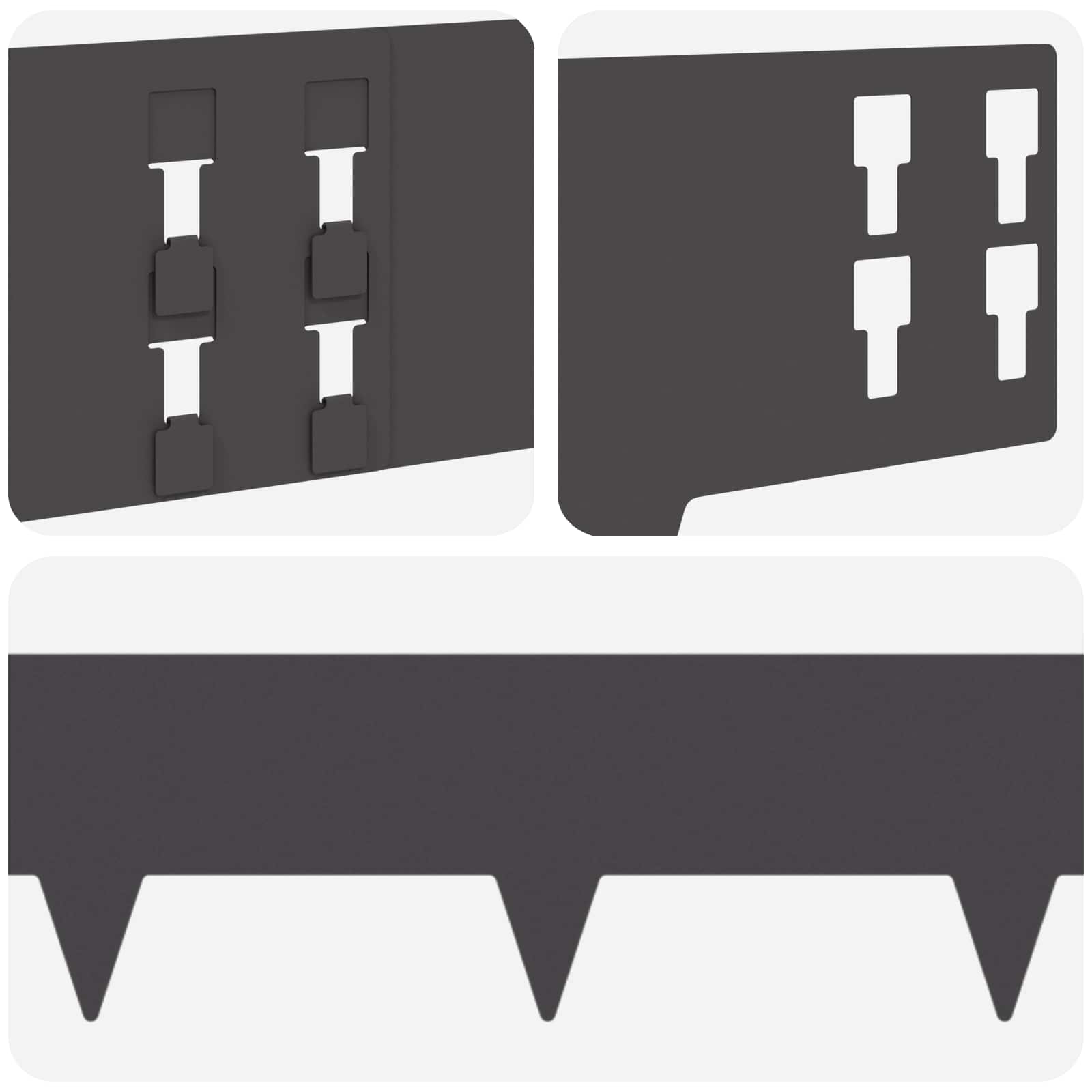 Ograda oko Travnjaka 10 pcs 100 x 15 cm Čelik Crna