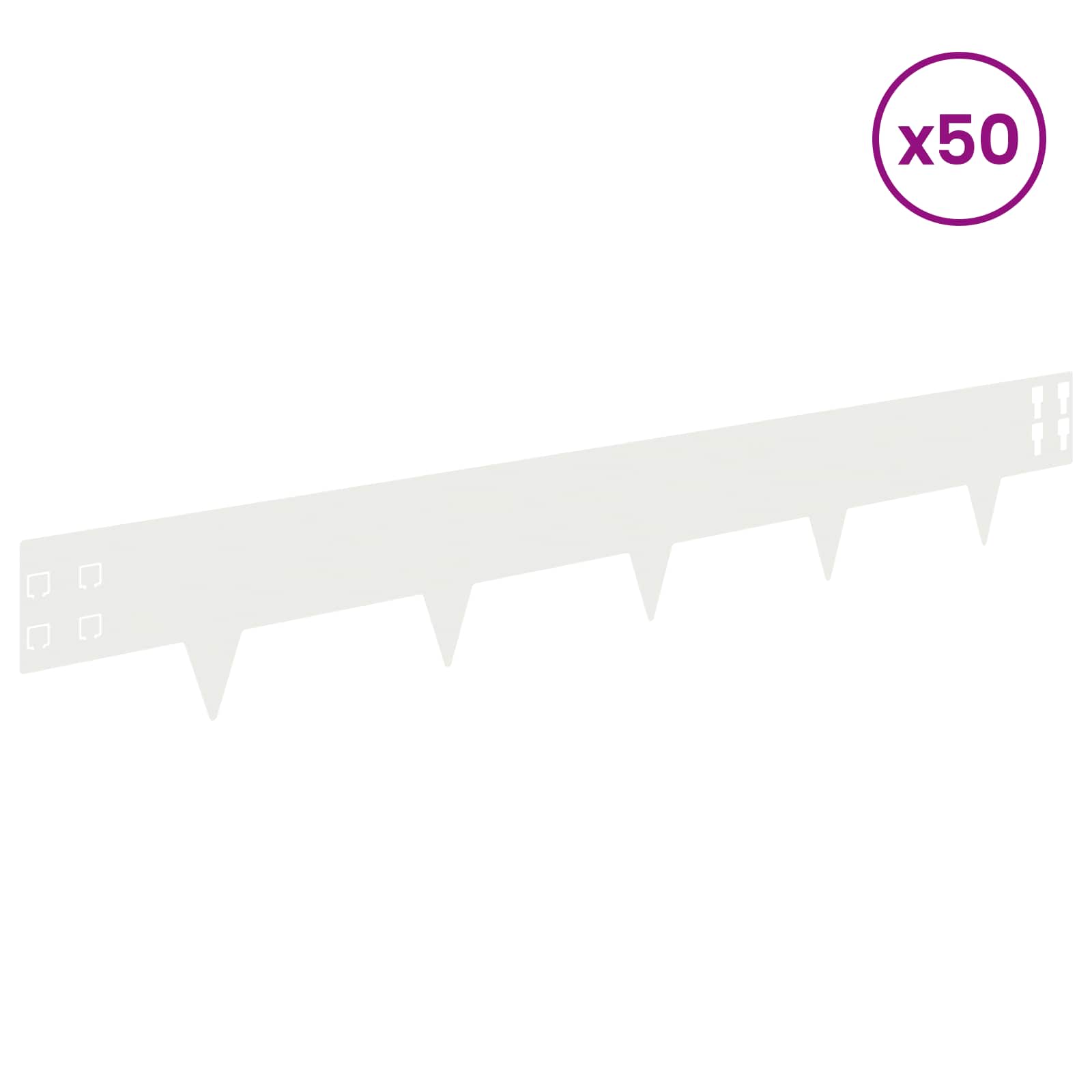 Ograda oko Travnjaka 50 pcs 100 x 15 cm Čelik Bijela