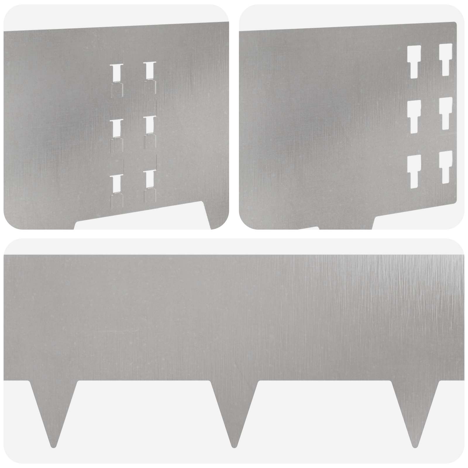 Ograda oko Travnjaka 20 pcs 100 x 25 cm Čelik Srebrna