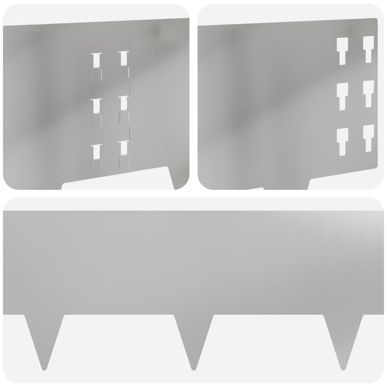 Ograda oko Travnjaka 20 pcs 100 x 25 cm Čelik Srebrna