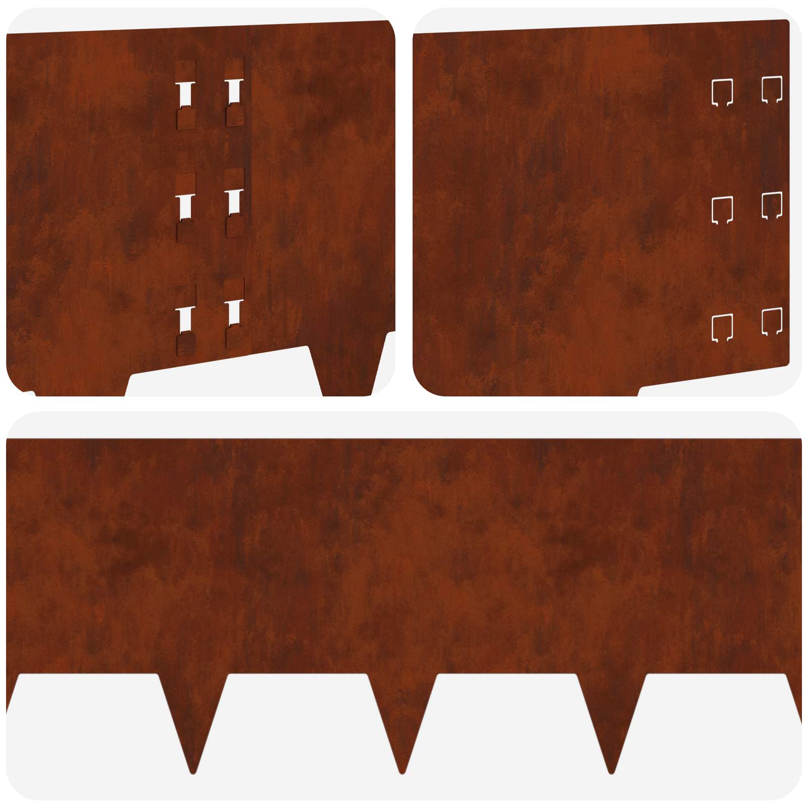 Ograda oko Travnjaka 10 pcs 100 x 30 cm Čelik Rđa