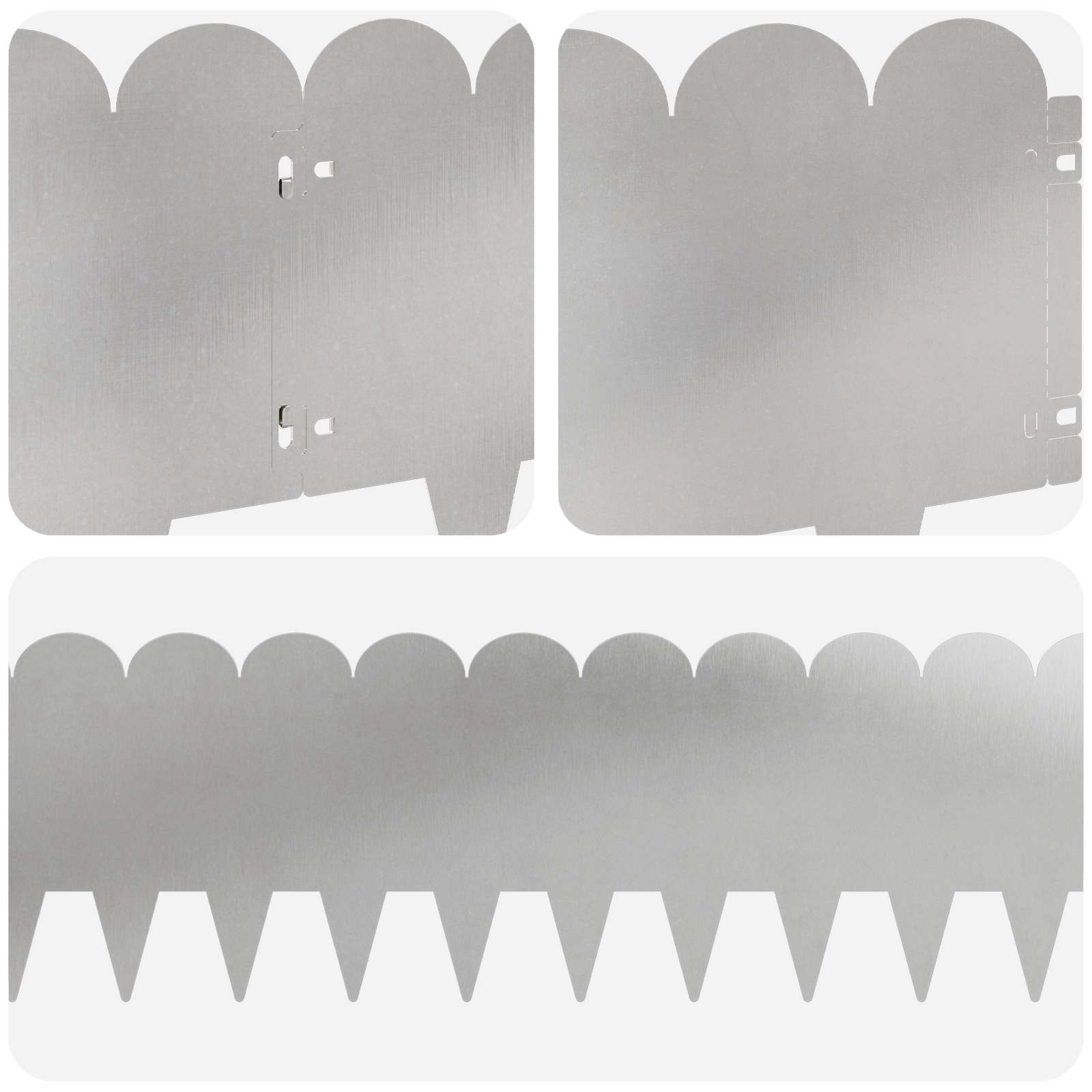 Ograda oko Travnjaka 30 pcs 103 x 25 cm Čelik Srebrna