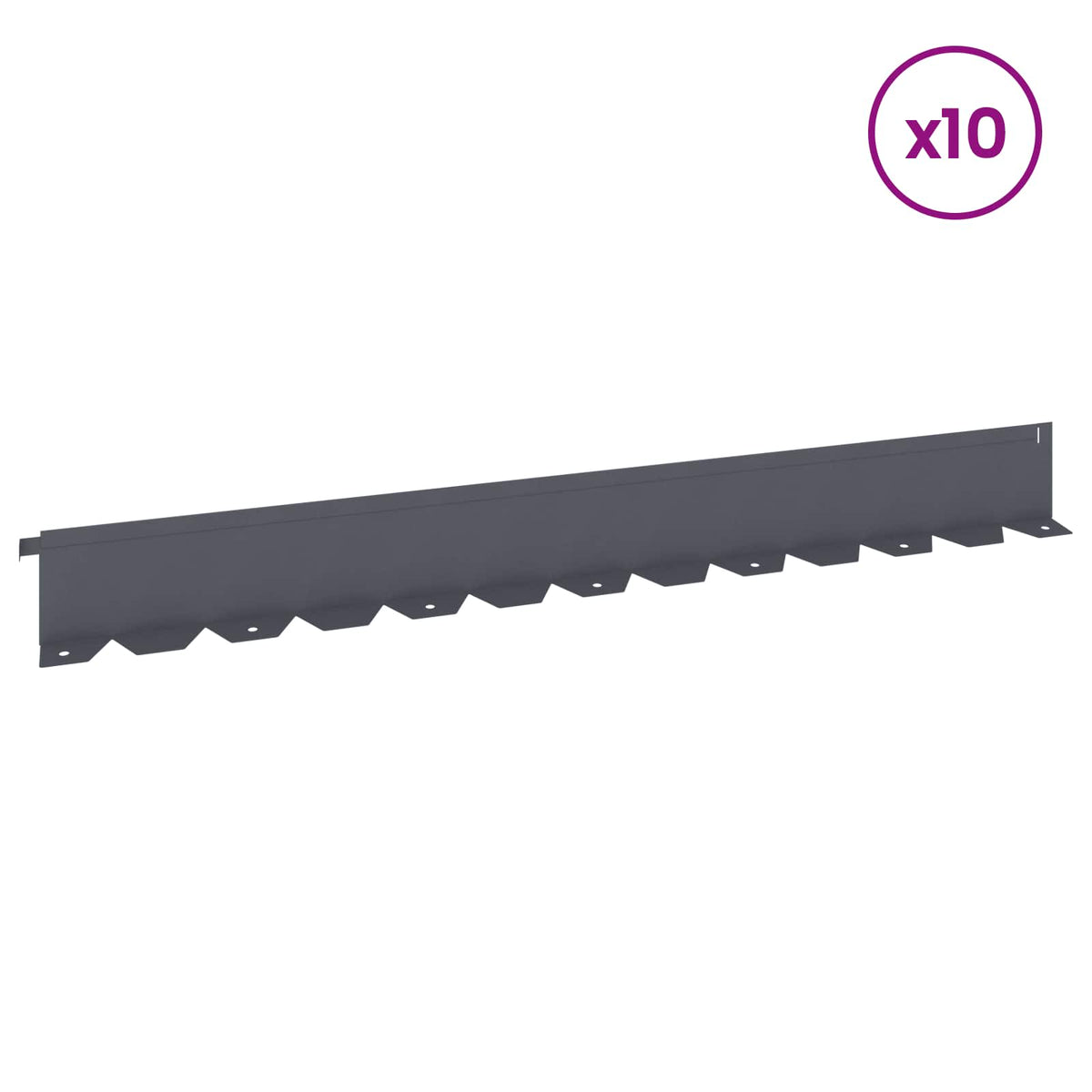 Ograda oko Travnjaka 10 kom. 102 x 10 x 4 cm Čelik Antracit