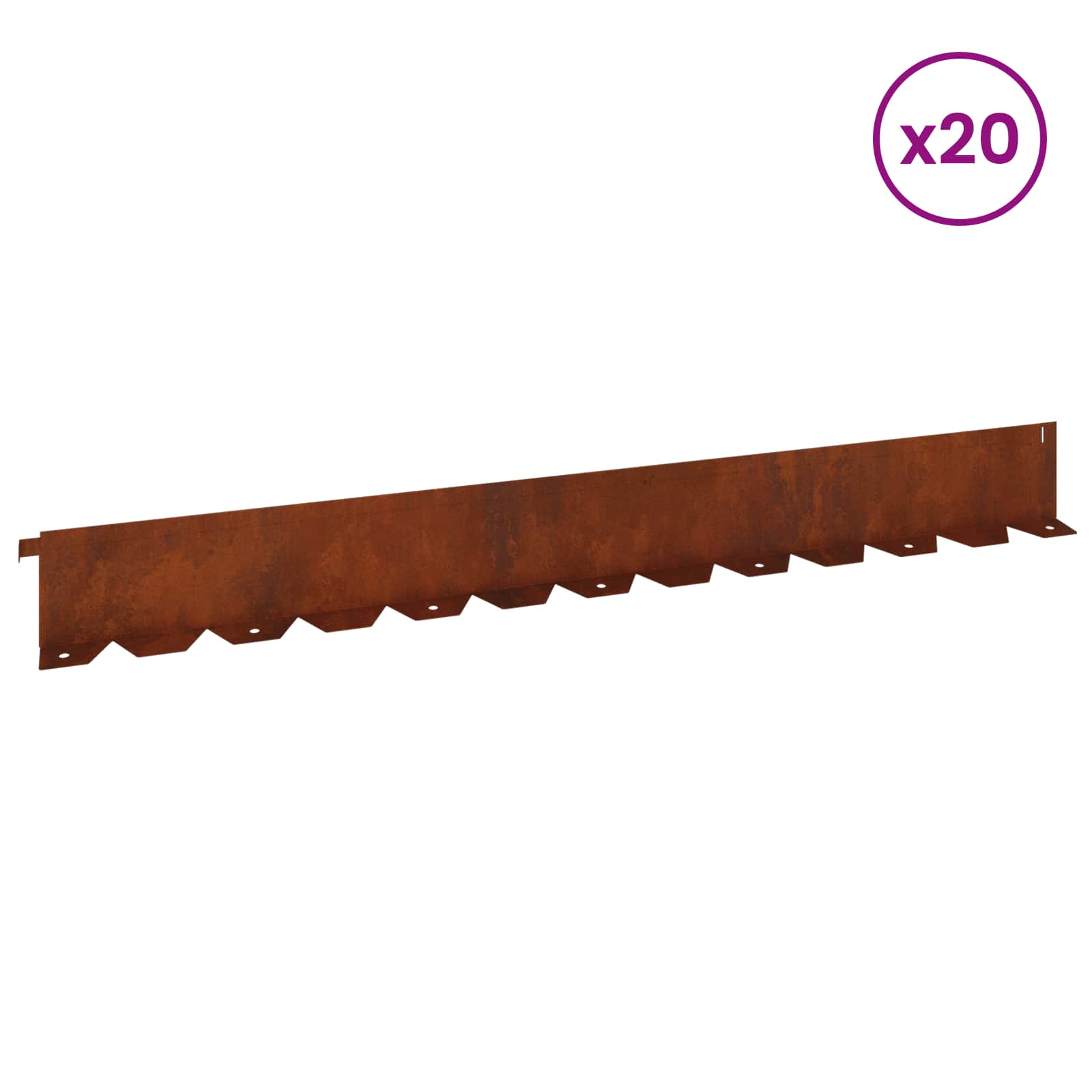 Ograda oko Travnjaka 20 pcs 102 x 10 x 4 cm Čelik Rđa