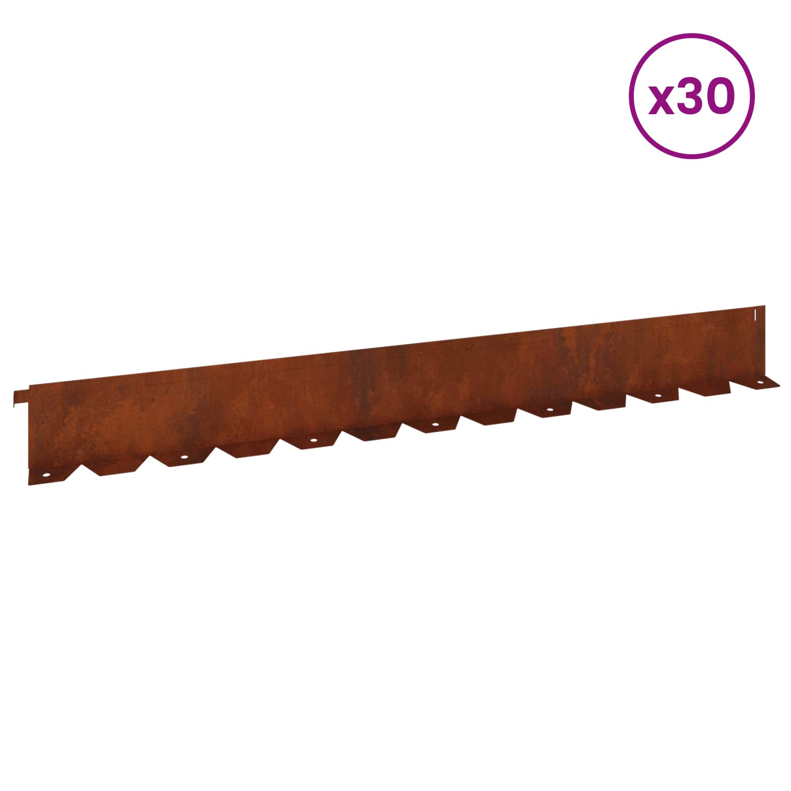 Ograda oko Travnjaka 30 pcs 102 x 10 x 4 cm Čelik Rđa
