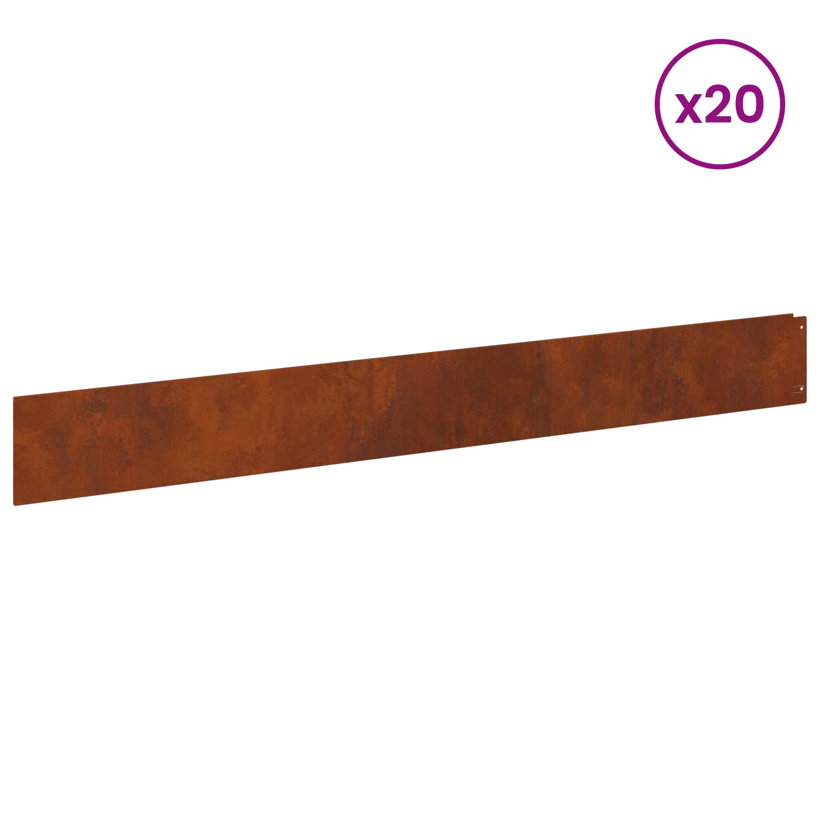 Ograda oko Travnjaka 20 pcs 100 x 12 cm Čelik Rđa