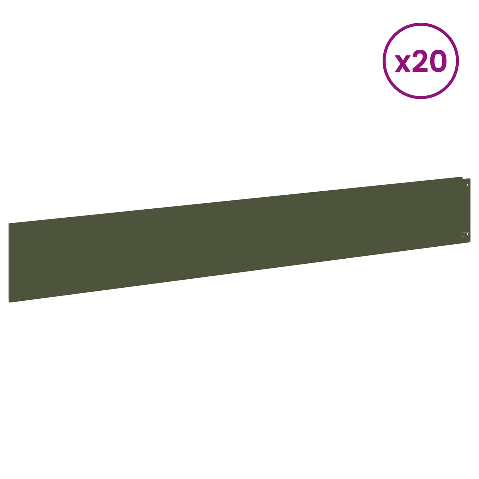 Ograda oko Travnjaka 20 pcs 100 x 15 cm Čelik Maslinastozelena