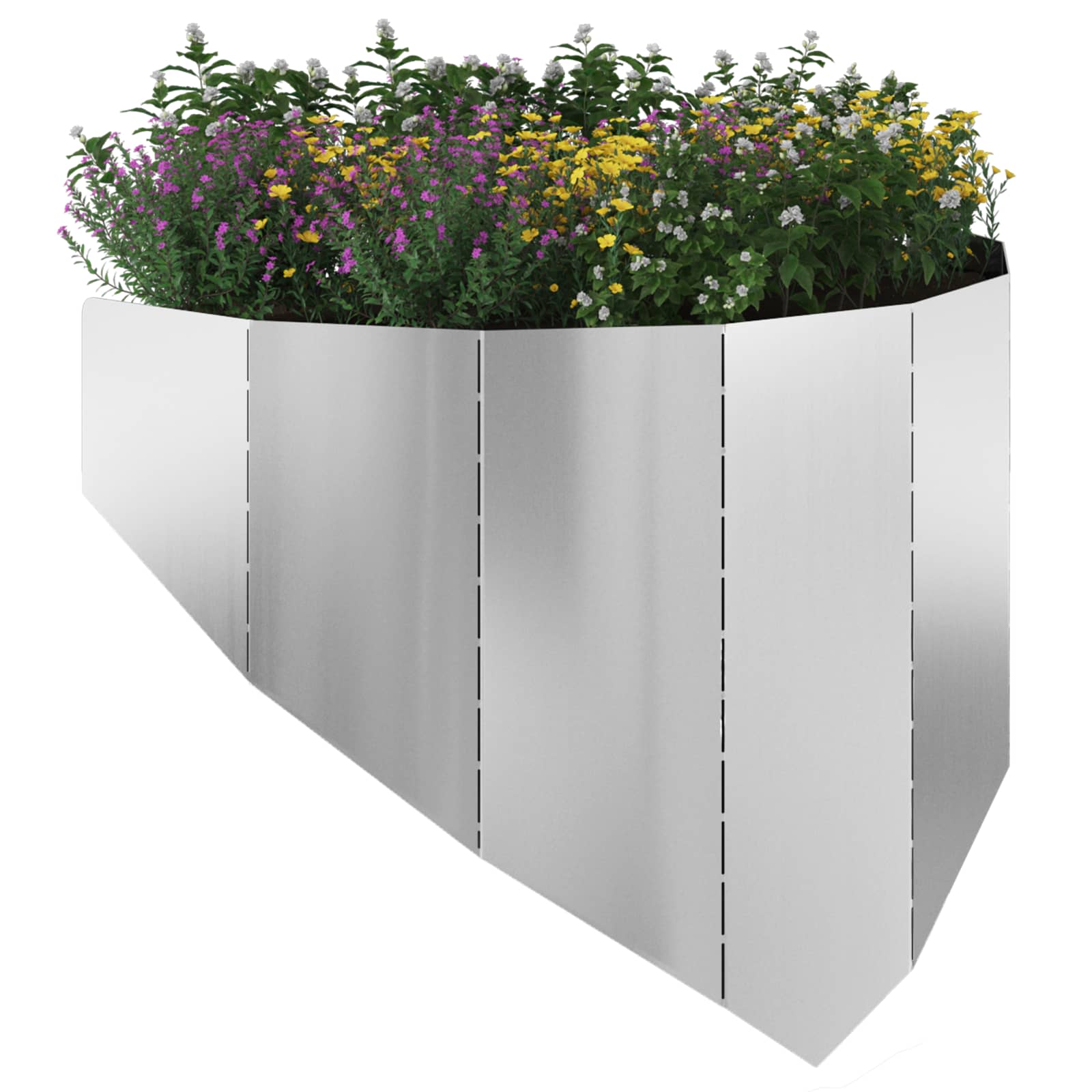 Ograda oko Travnjaka 4 pcs 100 x 45 cm Čelik Srebrna