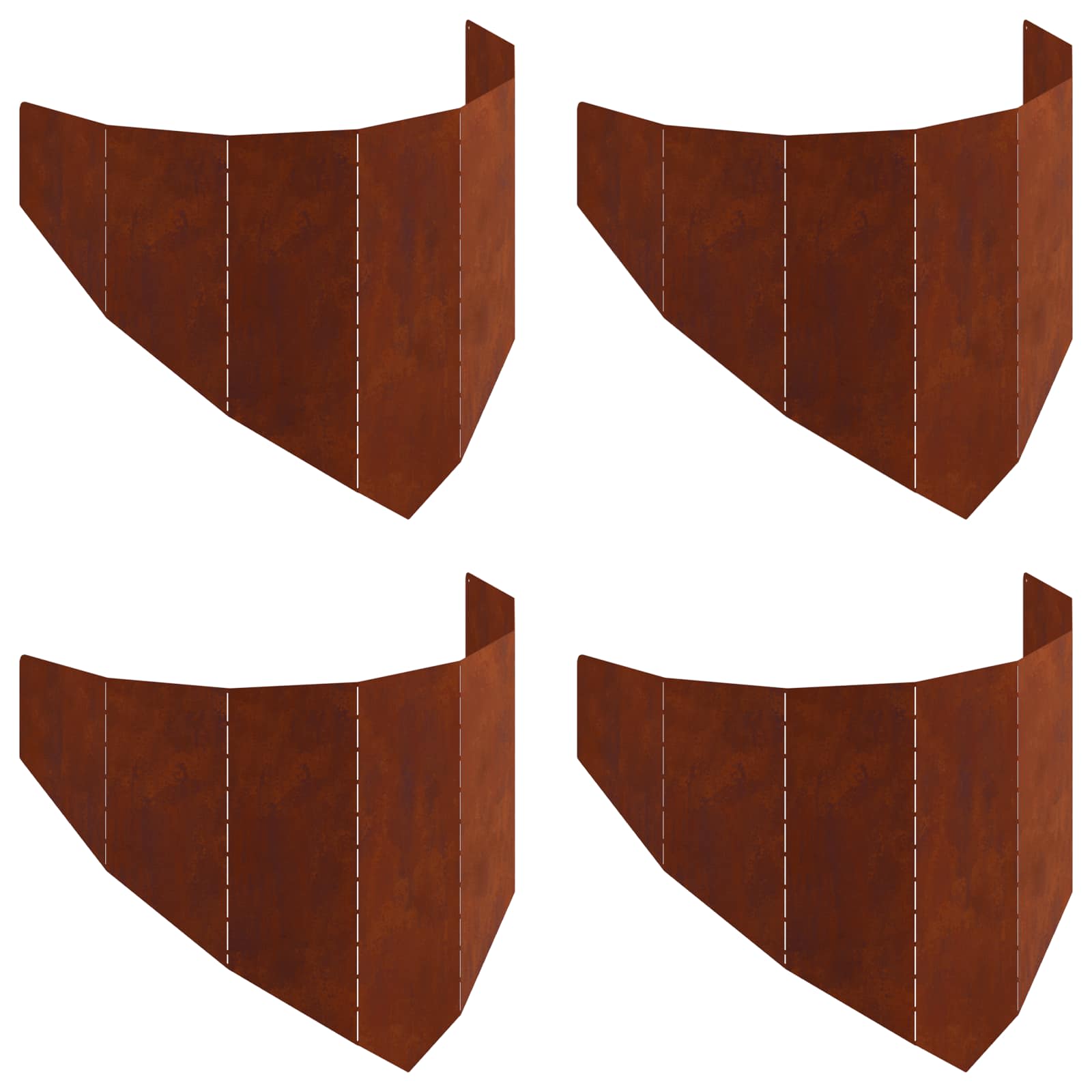 Ograda oko Travnjaka 4 pcs 100 x 45 cm Čelik Rđa