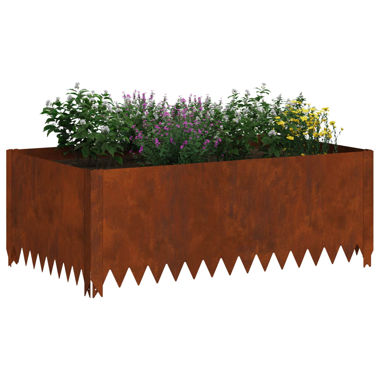 Ograda oko Travnjaka 4 pcs 100 x 60 x 35 cm Čelik Rđa