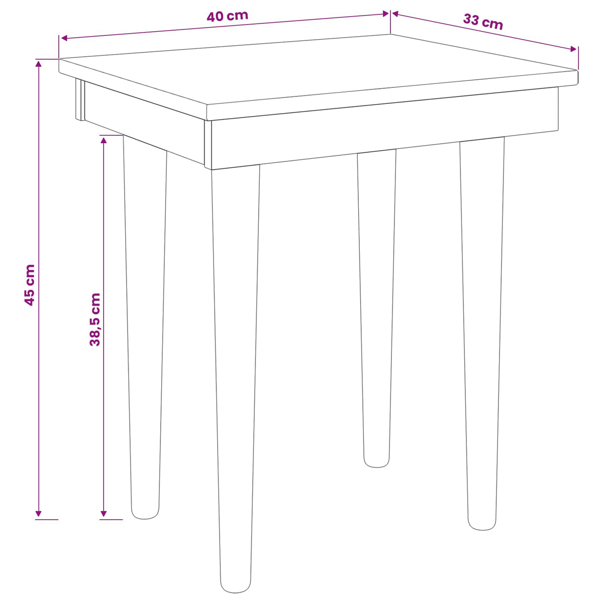 Stolica za Toaletni Stol FAUSKE Bijela 40 x 33 x 45 cm