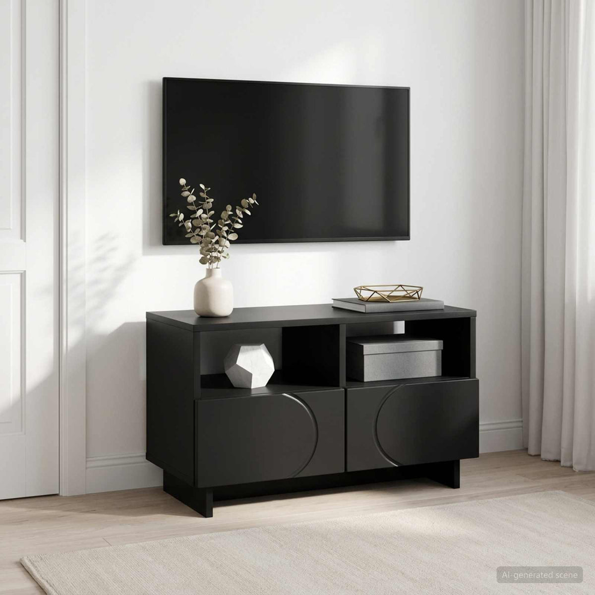 TV stalak 60 x 34.5 x 40 cm Crna Konstruirano drvo
