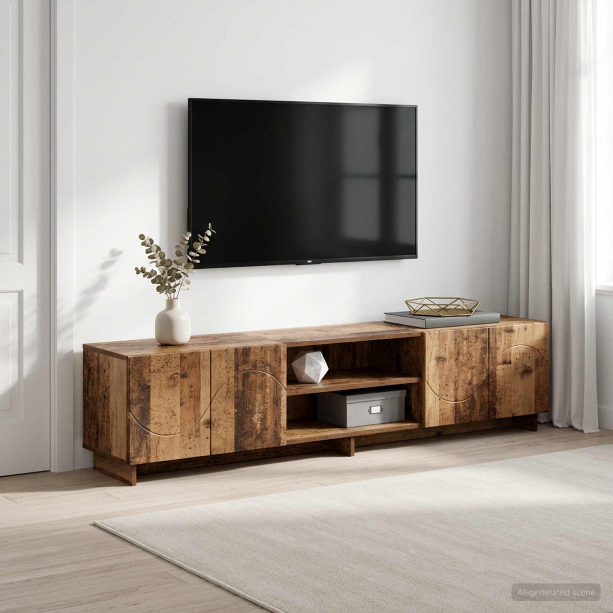 TV stalak 180 x 34,5 x 40 cm Staro drvo Konstruirano drvo