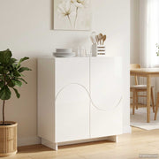 Komoda Bijela visokog sjaja 67 x 34,5 x 75 cm Konstruirano drvo