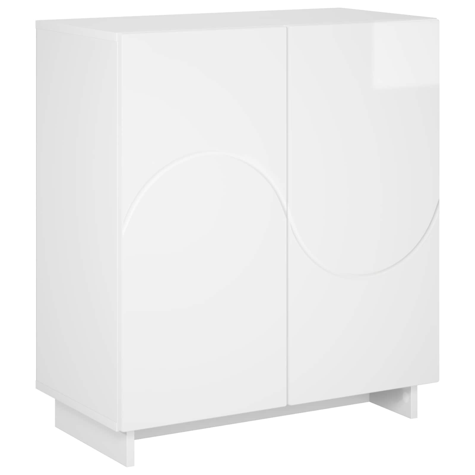 Komoda Bijela visokog sjaja 67 x 34,5 x 75 cm Konstruirano drvo