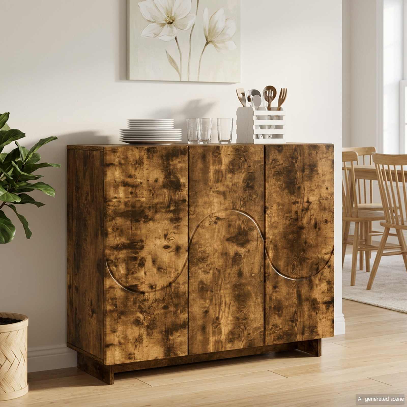 Komoda Dimljeni hrast 85,5 x 31 x 75 cm Konstruirano drvo