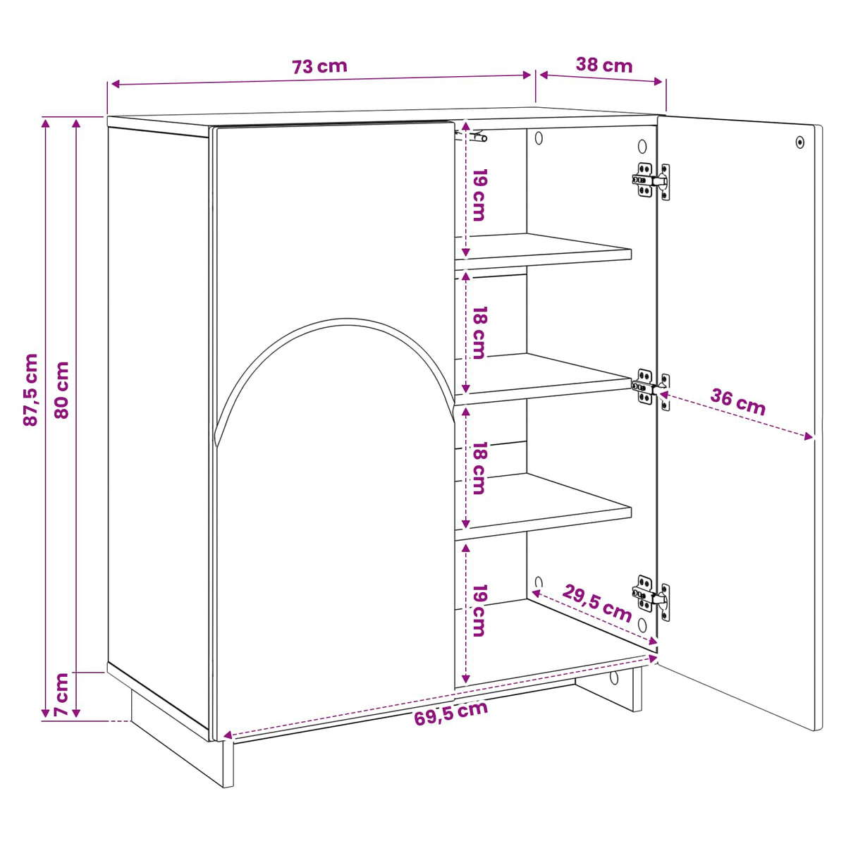 Ormar za cipele 73 x 38 x 87,5 cm Konstruirano drvo