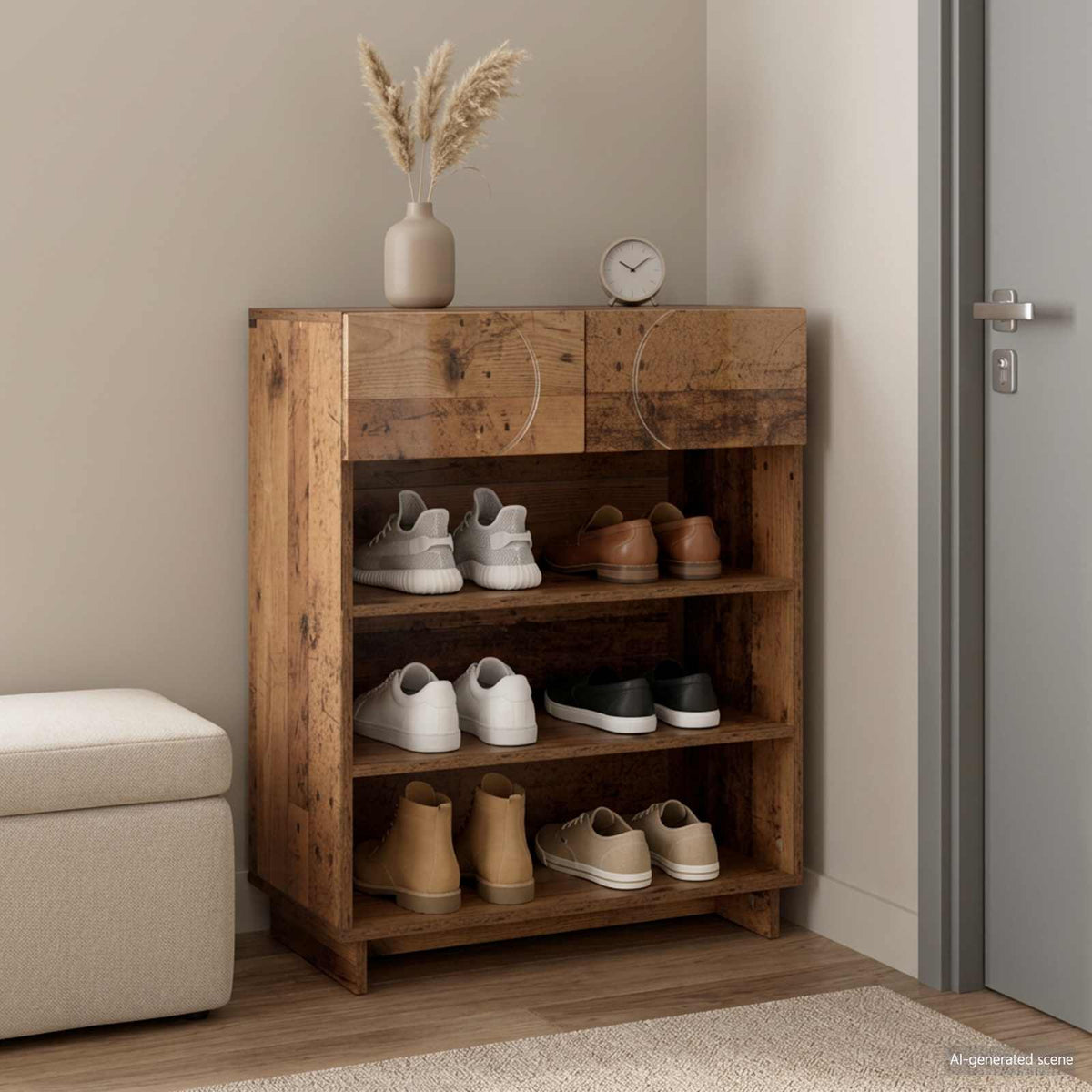 Ormar za cipele 73 x 38 x 87,5 cm Konstruirano drvo Staro drvo