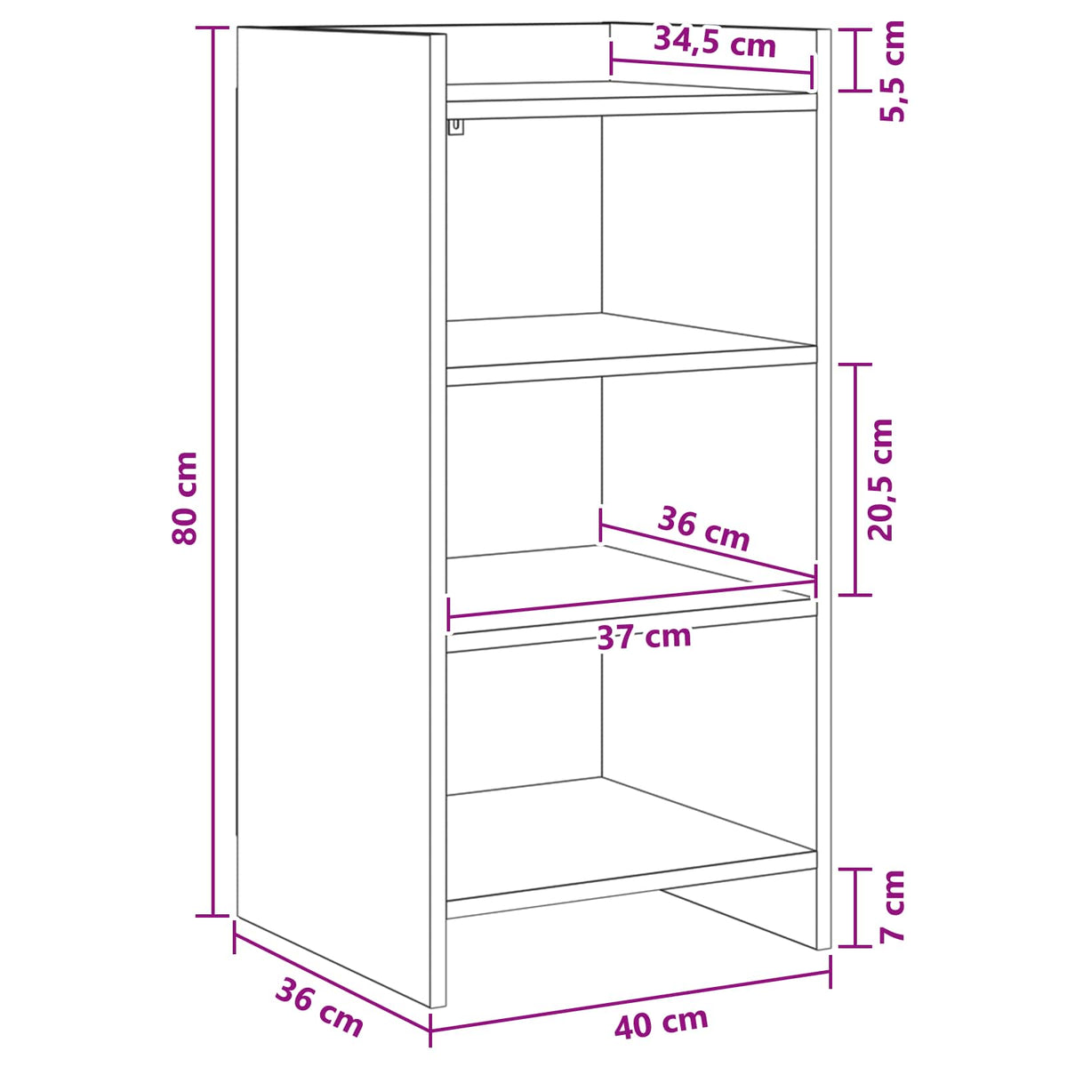 Kreveta Betonska siva 40 x 36 x 80 cm Konstruirano drvo