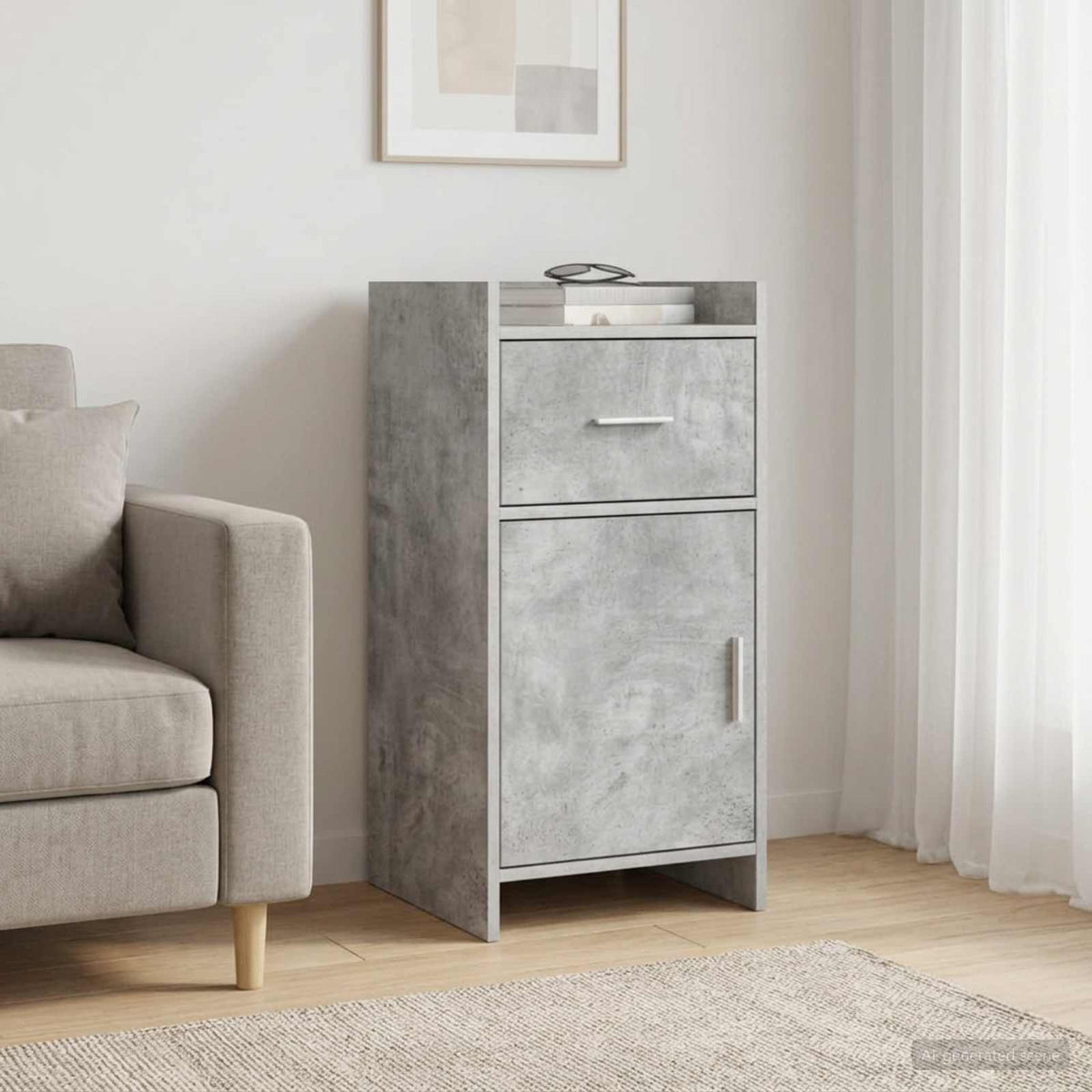 Kreveta Betonska siva 40 x 36 x 80 cm Konstruirano drvo
