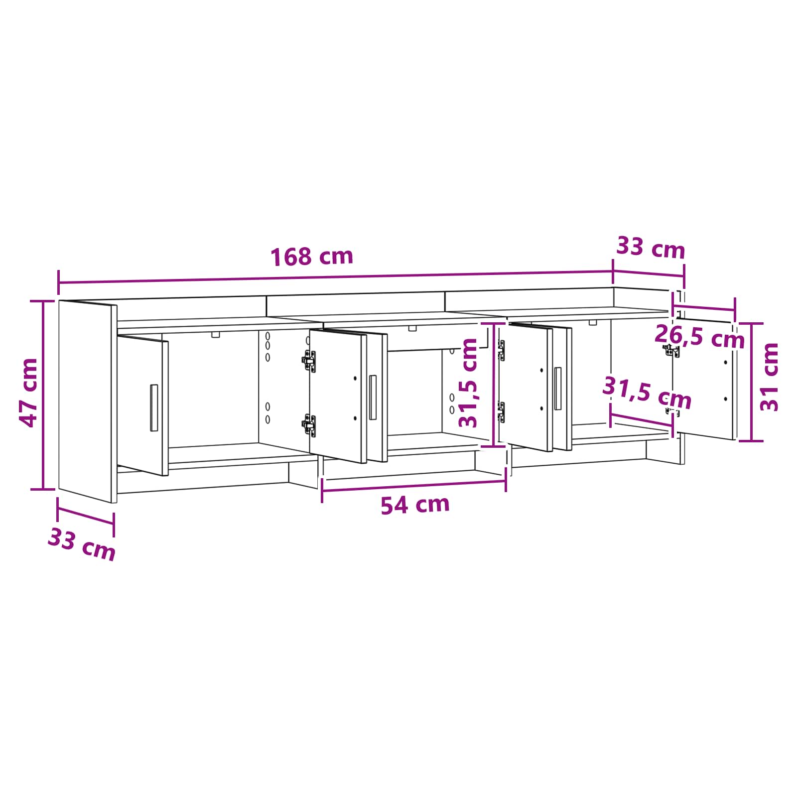 TV ormar 168 x 33 x 47 cm Siva Sonoma Konstruirano drvo
