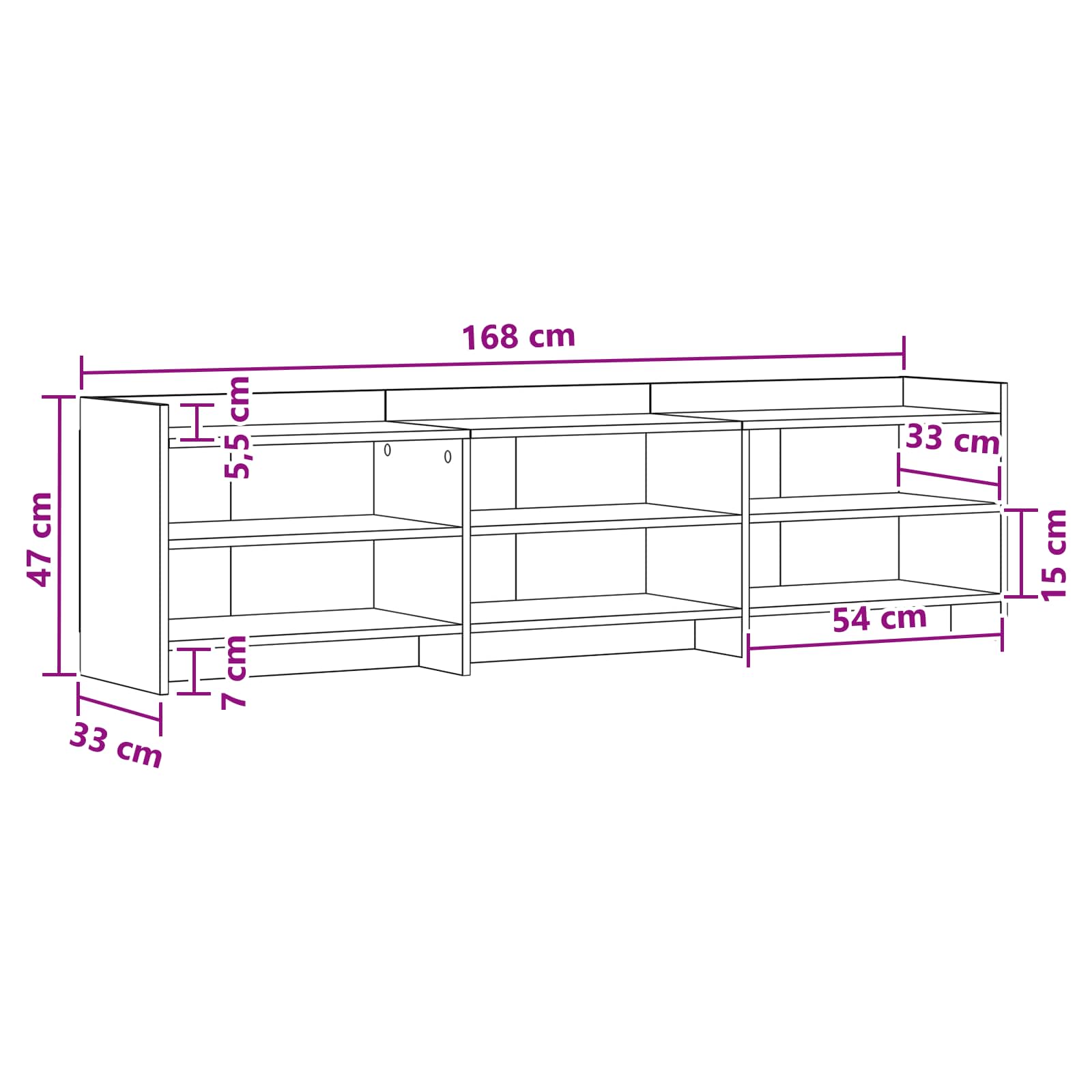 TV ormar 168 x 33 x 47 cm Dimljeni hrast Konstruirano drvo