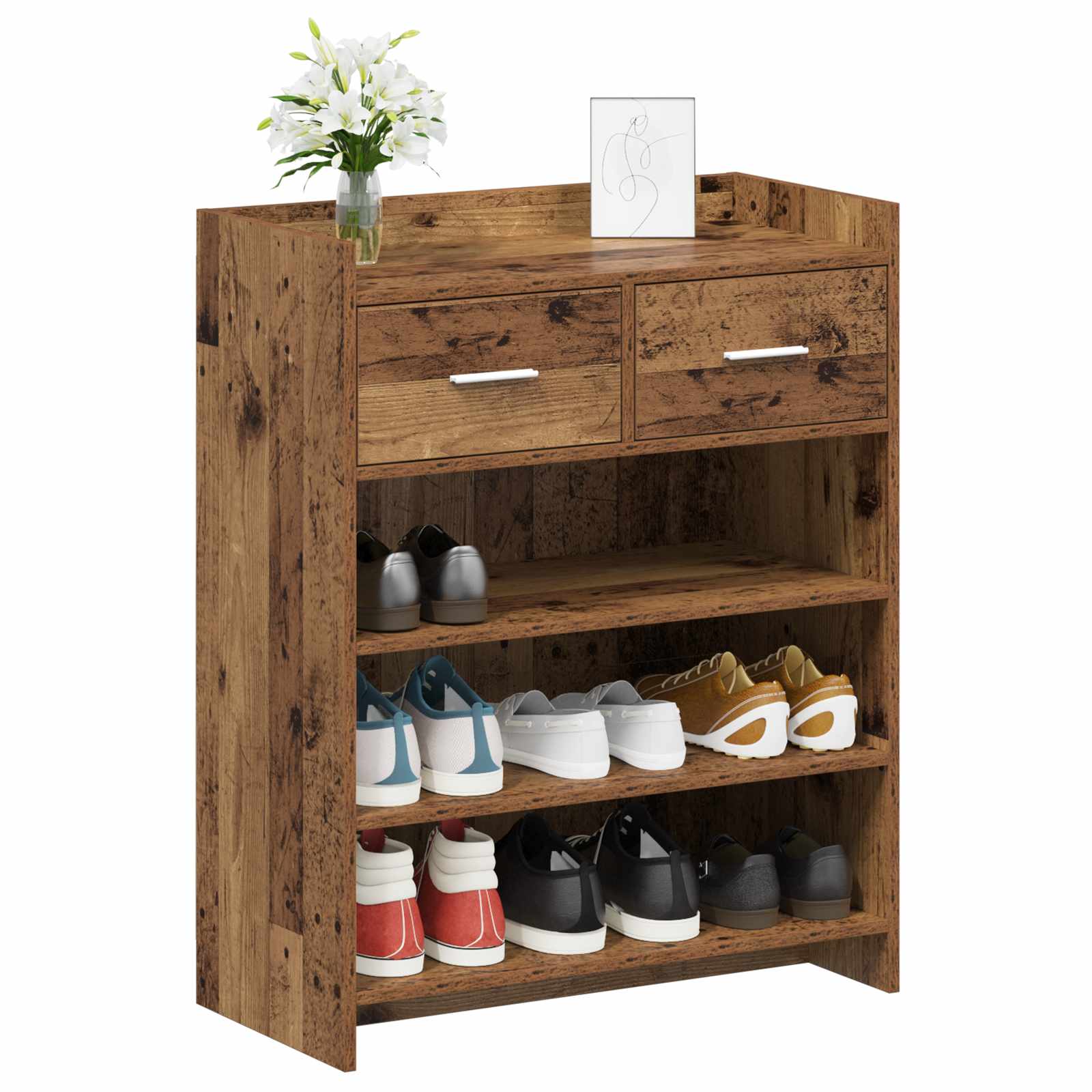 Ormar za cipele 73,5 x 36 x 92 cm Konstruirano drvo Staro drvo