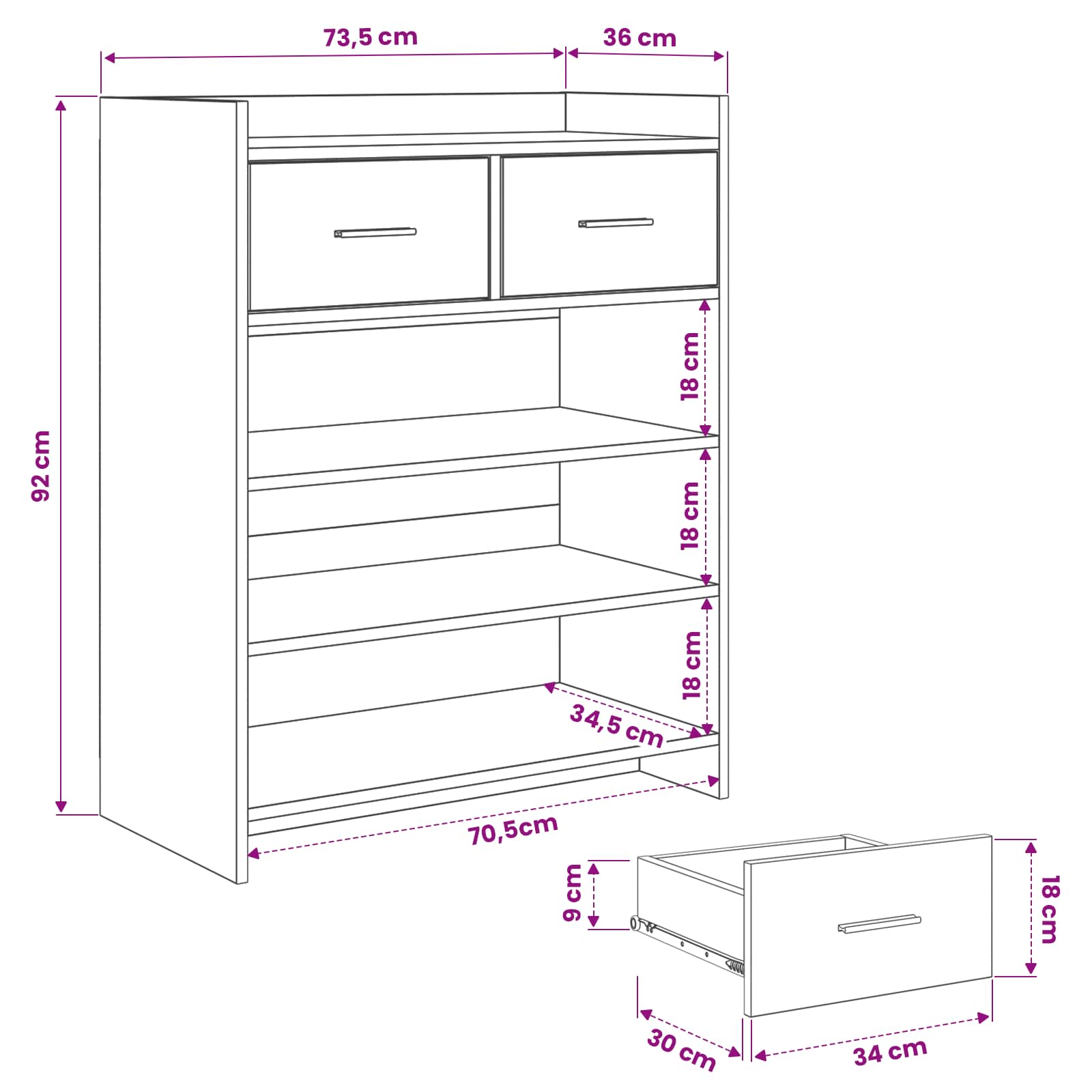 Ormar za cipele 73,5 x 36 x 92 cm Konstruirano drvo Staro drvo