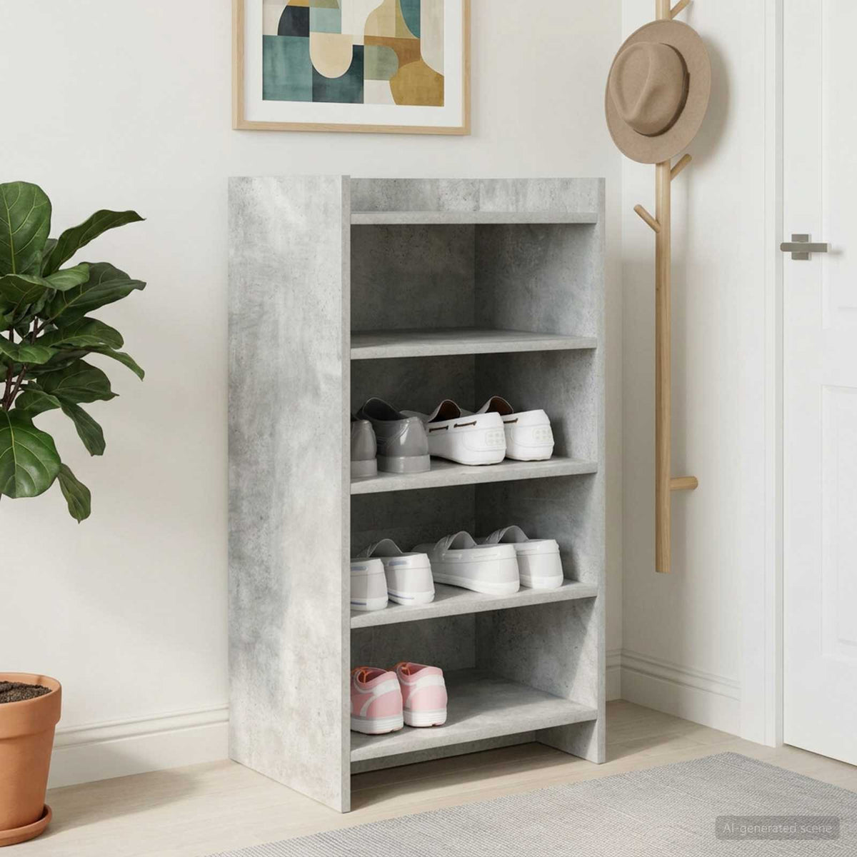 Ormar za cipele Betonska siva 48 x 36 x 92 cm Konstruirano drvo