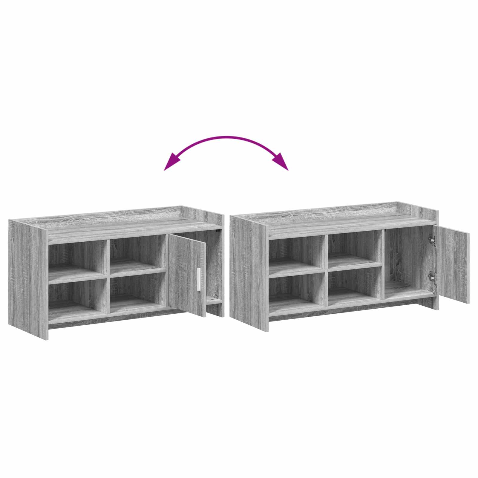 Ormar za cipele s pohranom Siva Sonoma 100 x 39,5 x 51 cm
