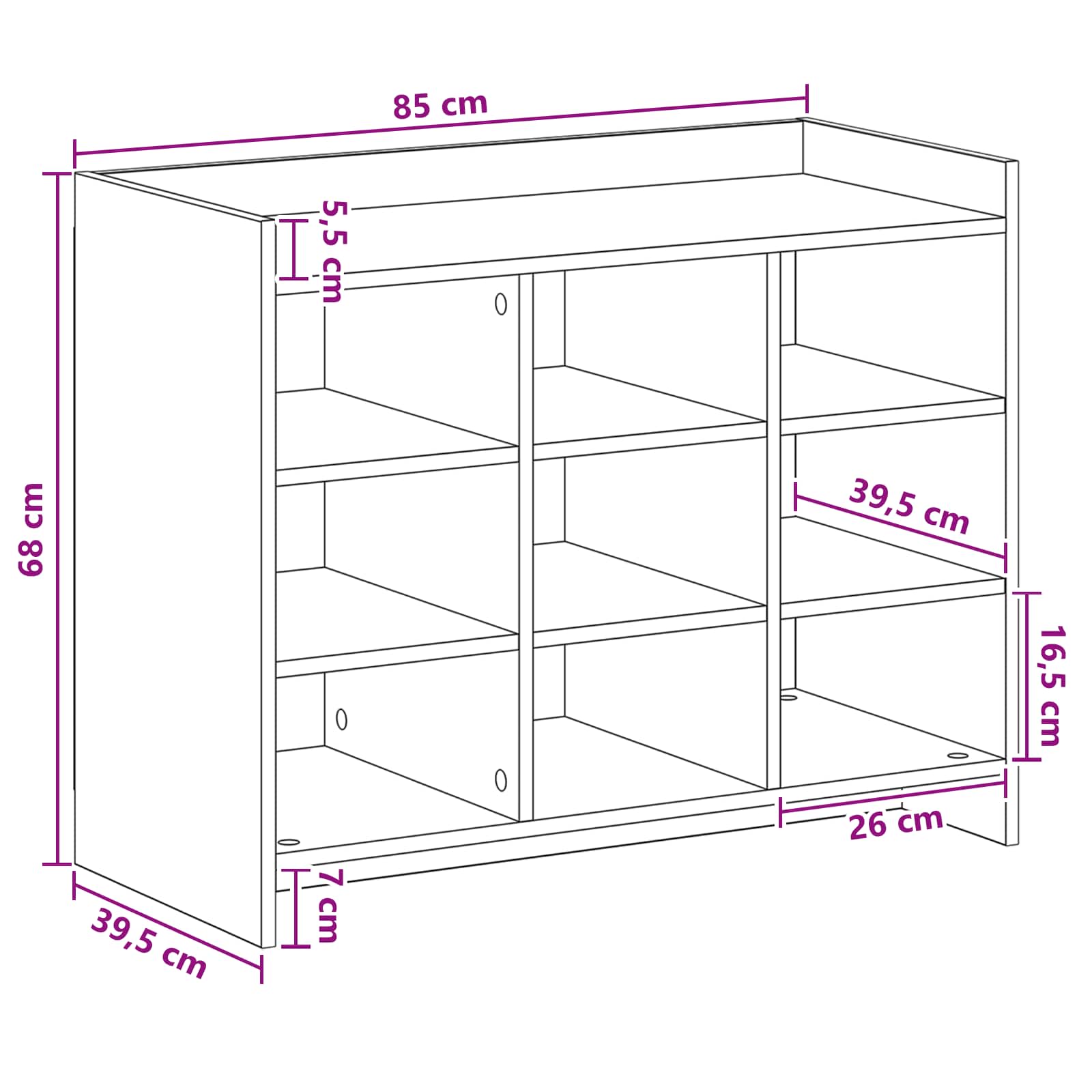 Ormar za cipele s pohranom Dimljeni hrast 85 x 39,5 x 70 cm